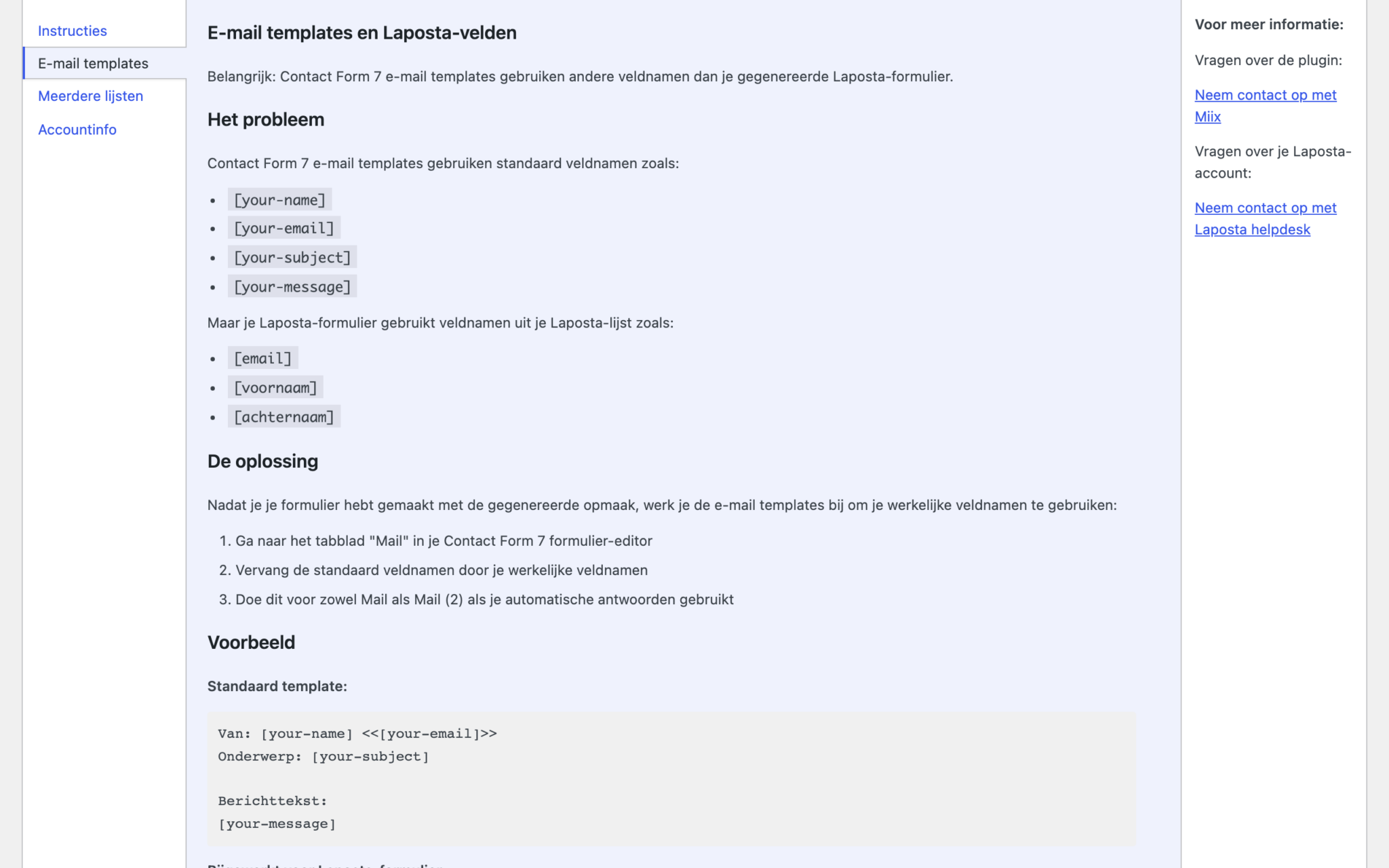 Hulp - E-mail templates