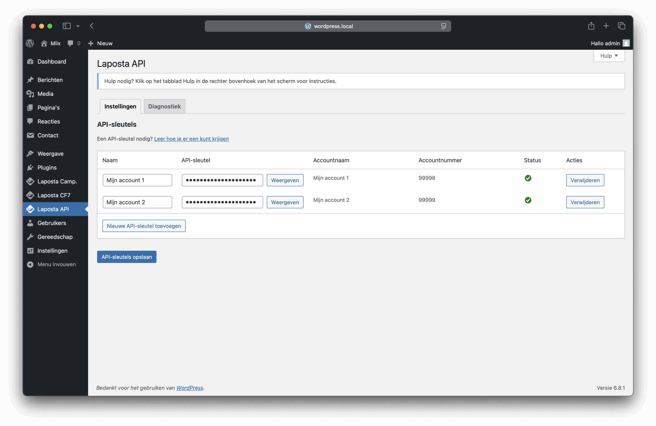 Laposta API Screenshot 1