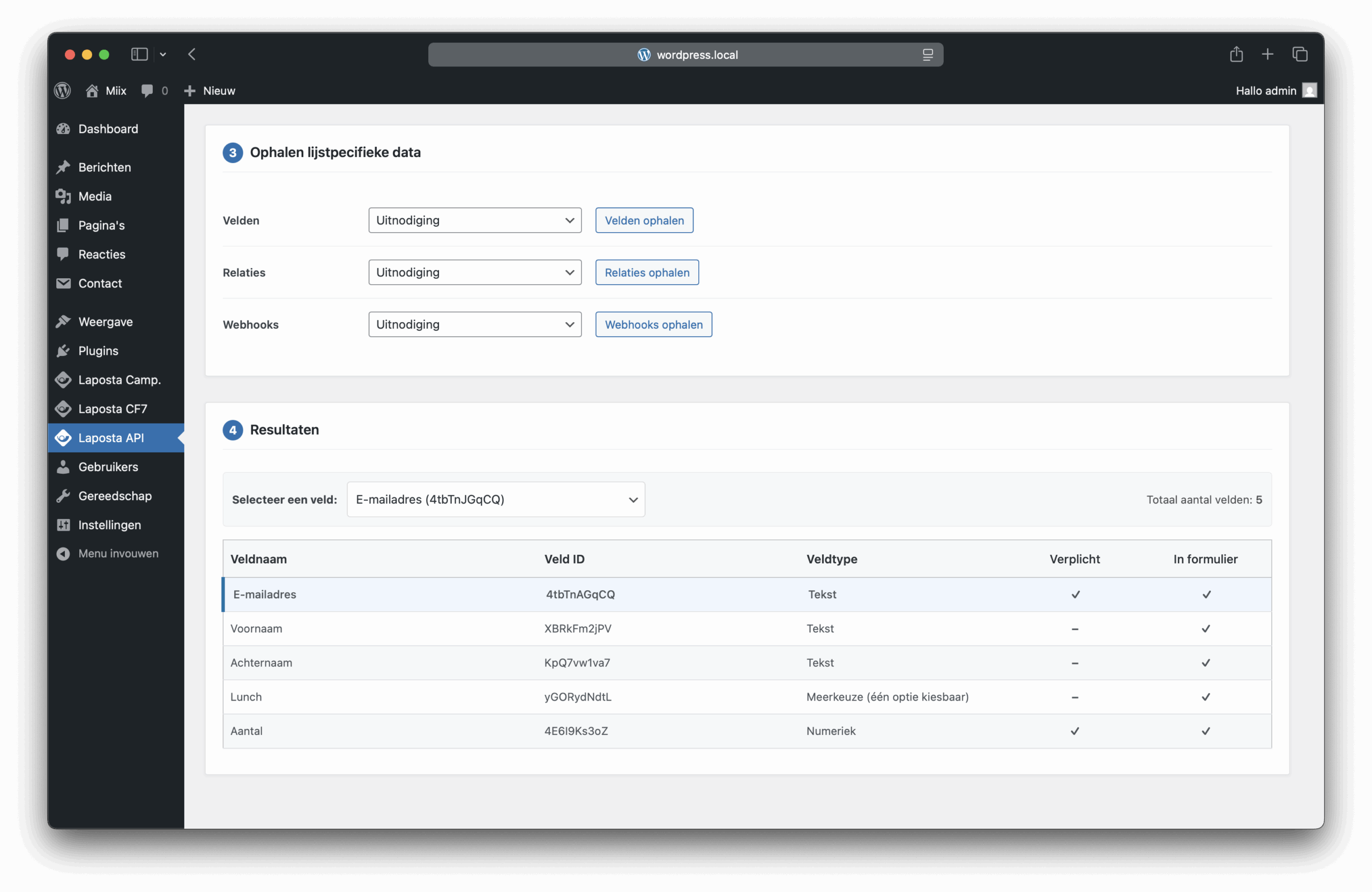 Laposta API Screenshot 4