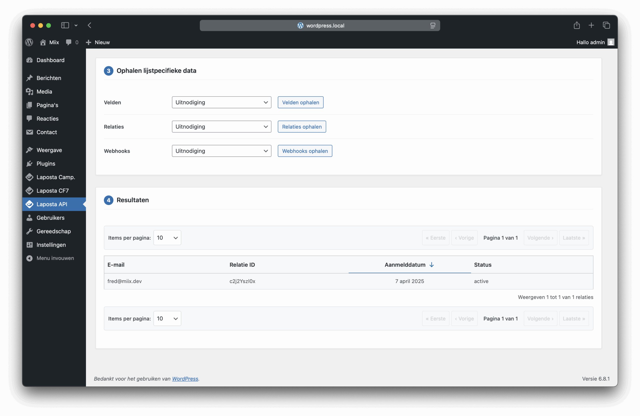 Laposta API Screenshot 5