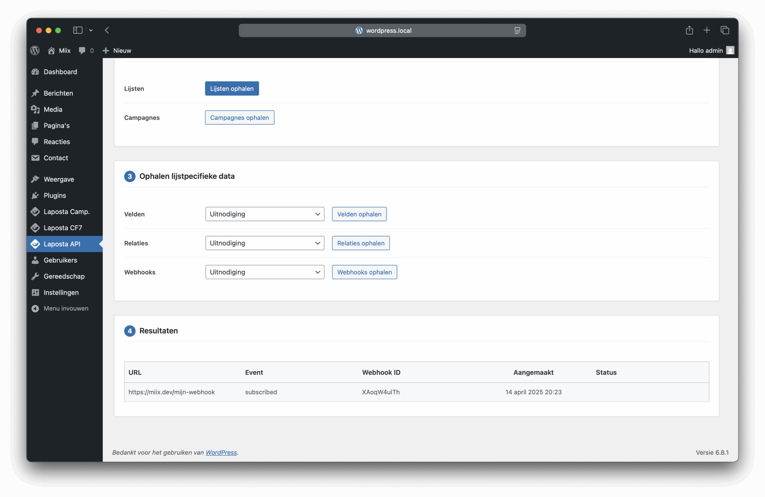 Laposta API Screenshot 6