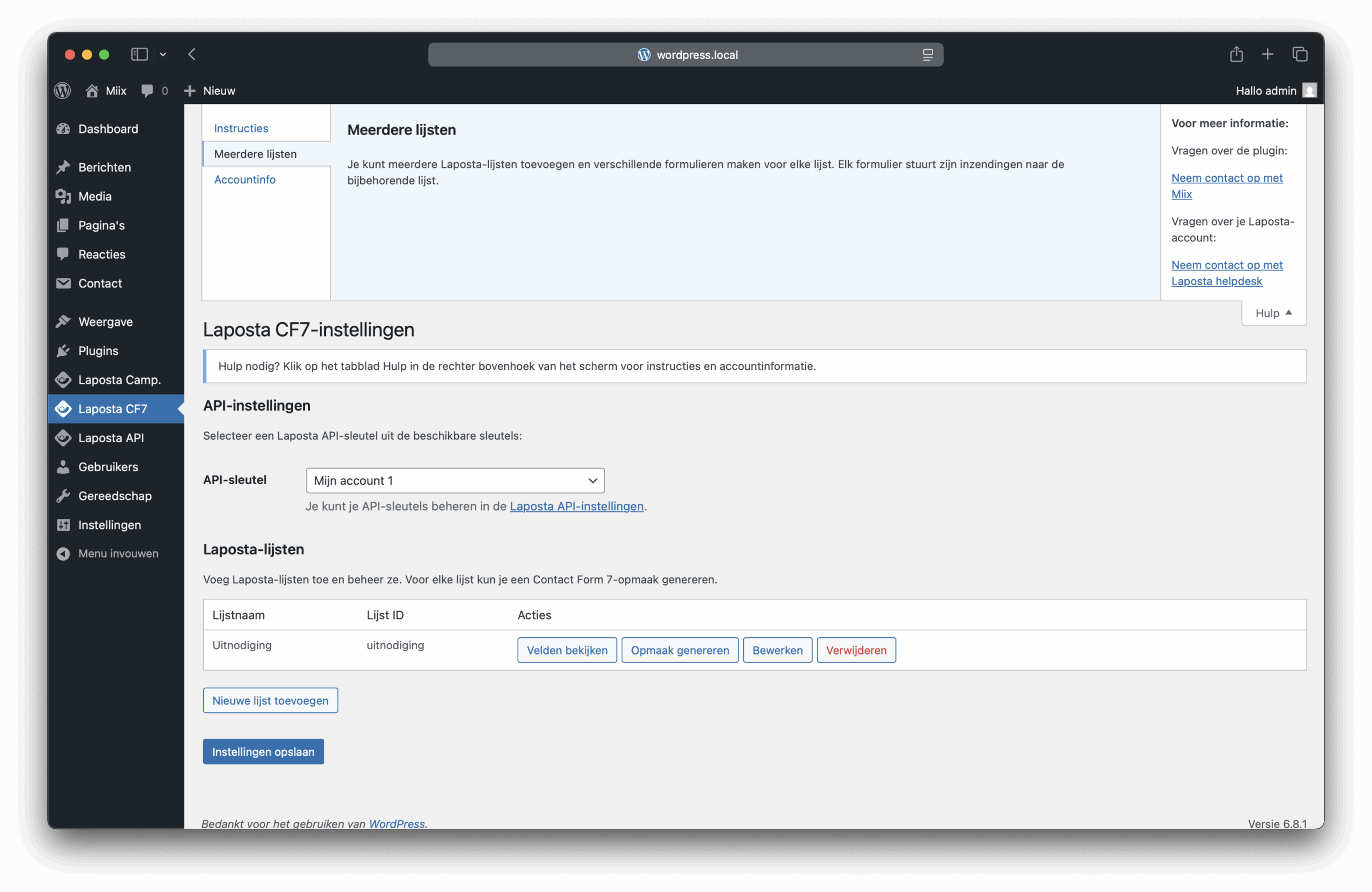 Laposta CF7 Screenshot 3