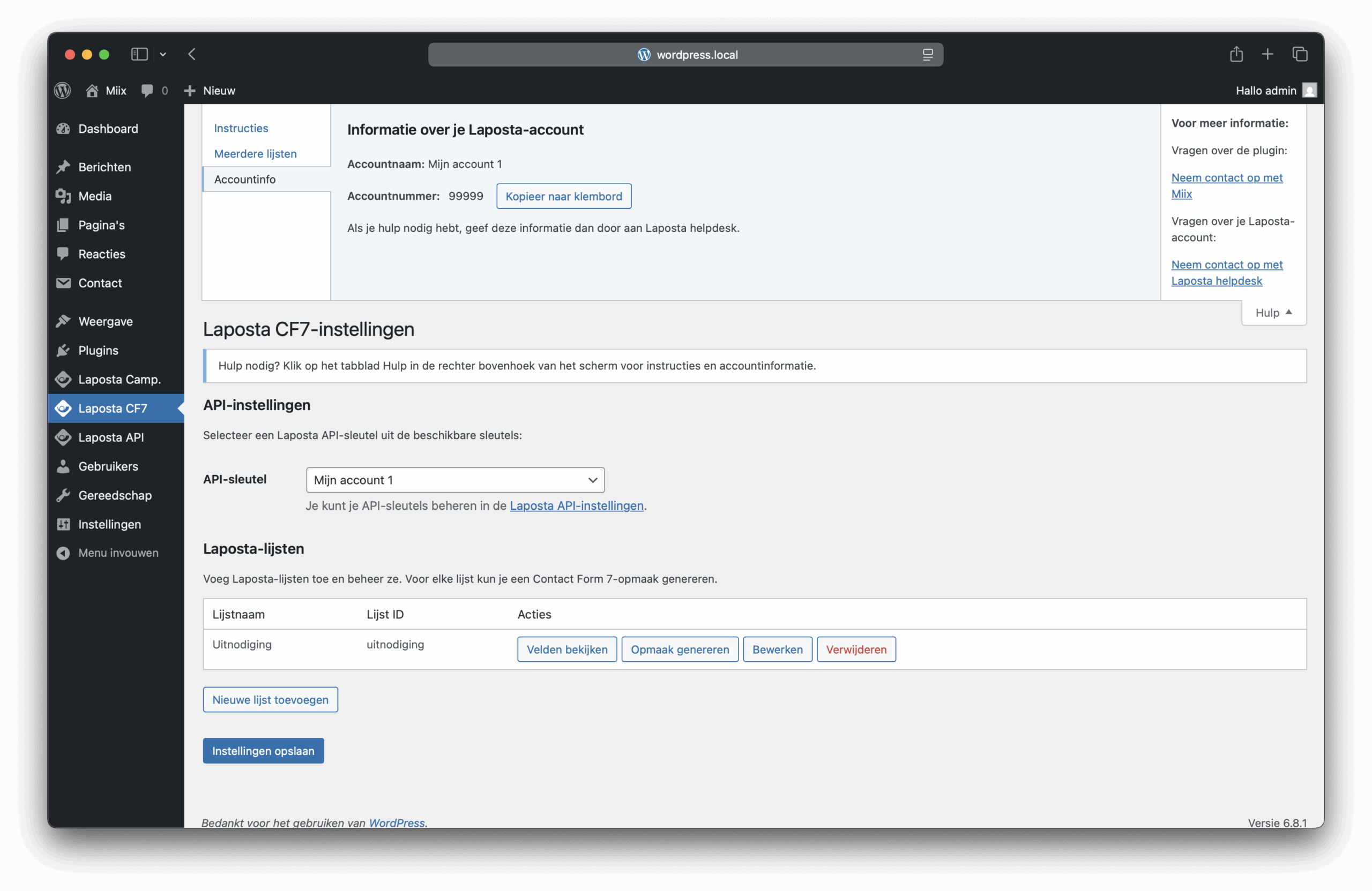 Laposta CF7 Screenshot 4