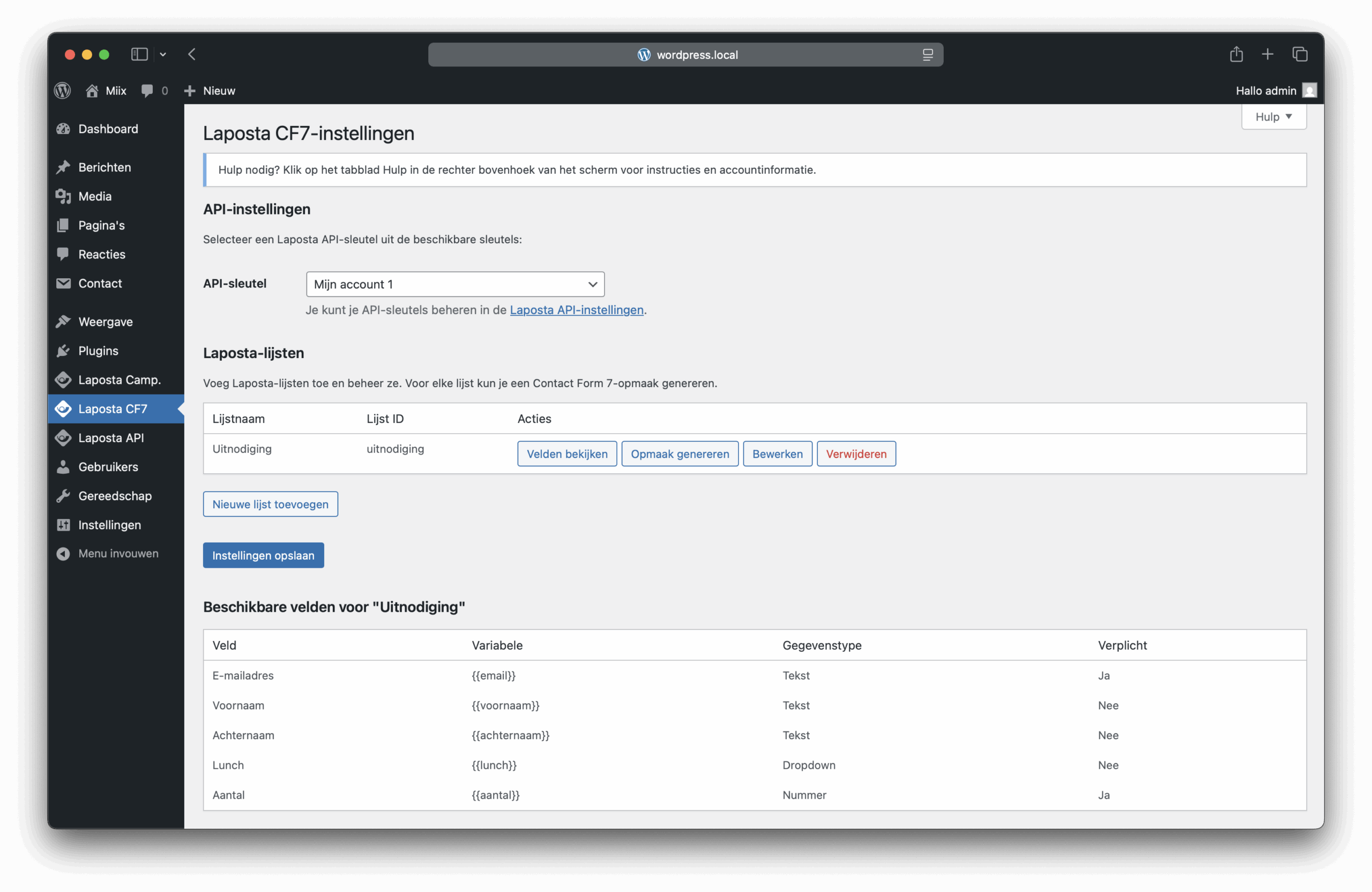 Laposta CF7 Screenshot 5