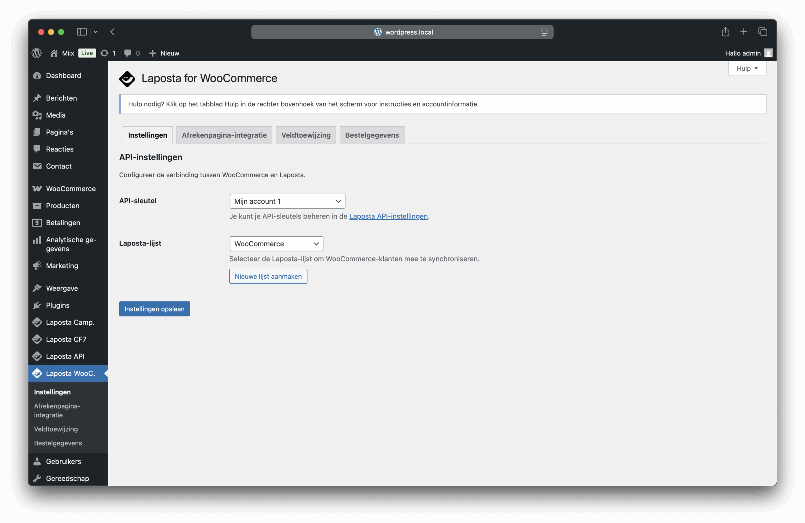 Laposta for WooCommerce Screenshot 1
