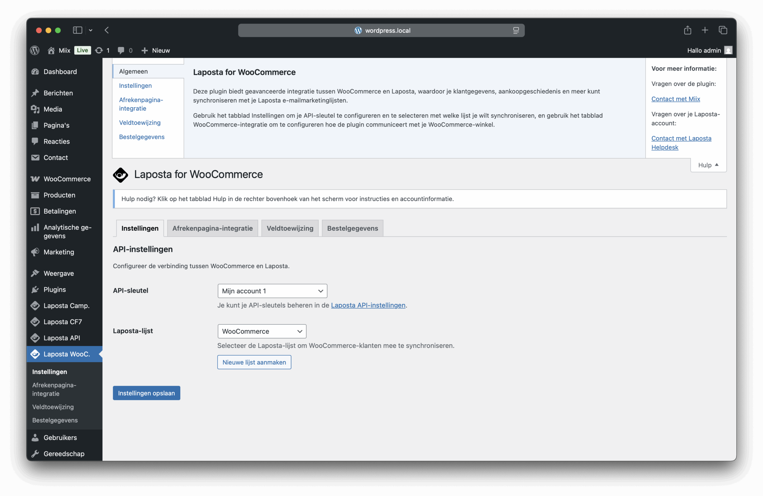 Laposta for WooCommerce Screenshot 3