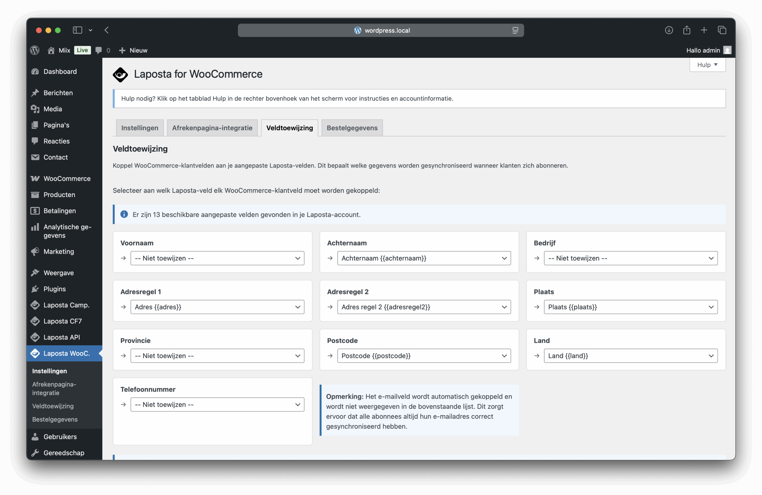Laposta for WooCommerce Screenshot 5