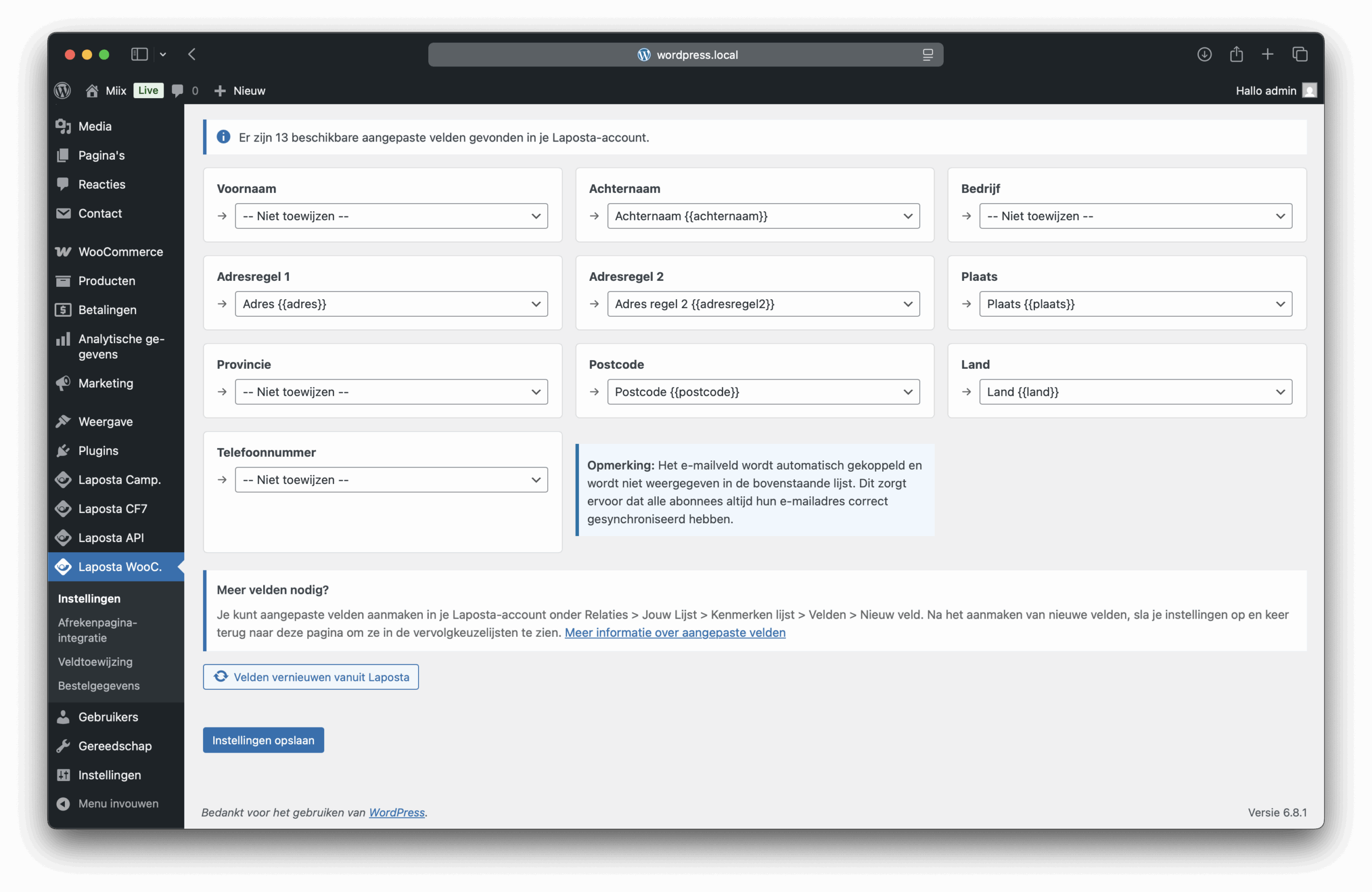 Laposta for WooCommerce Screenshot 6