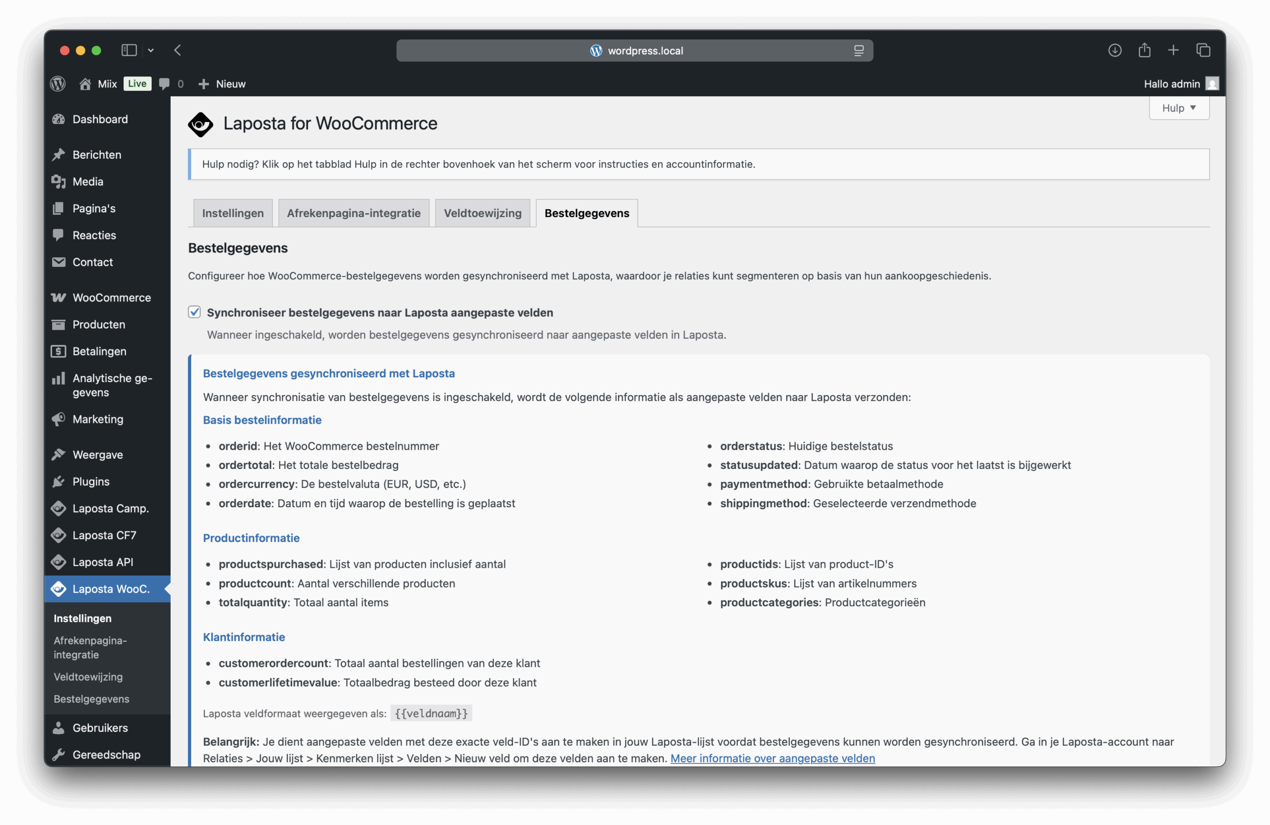 Laposta for WooCommerce Screenshot 7