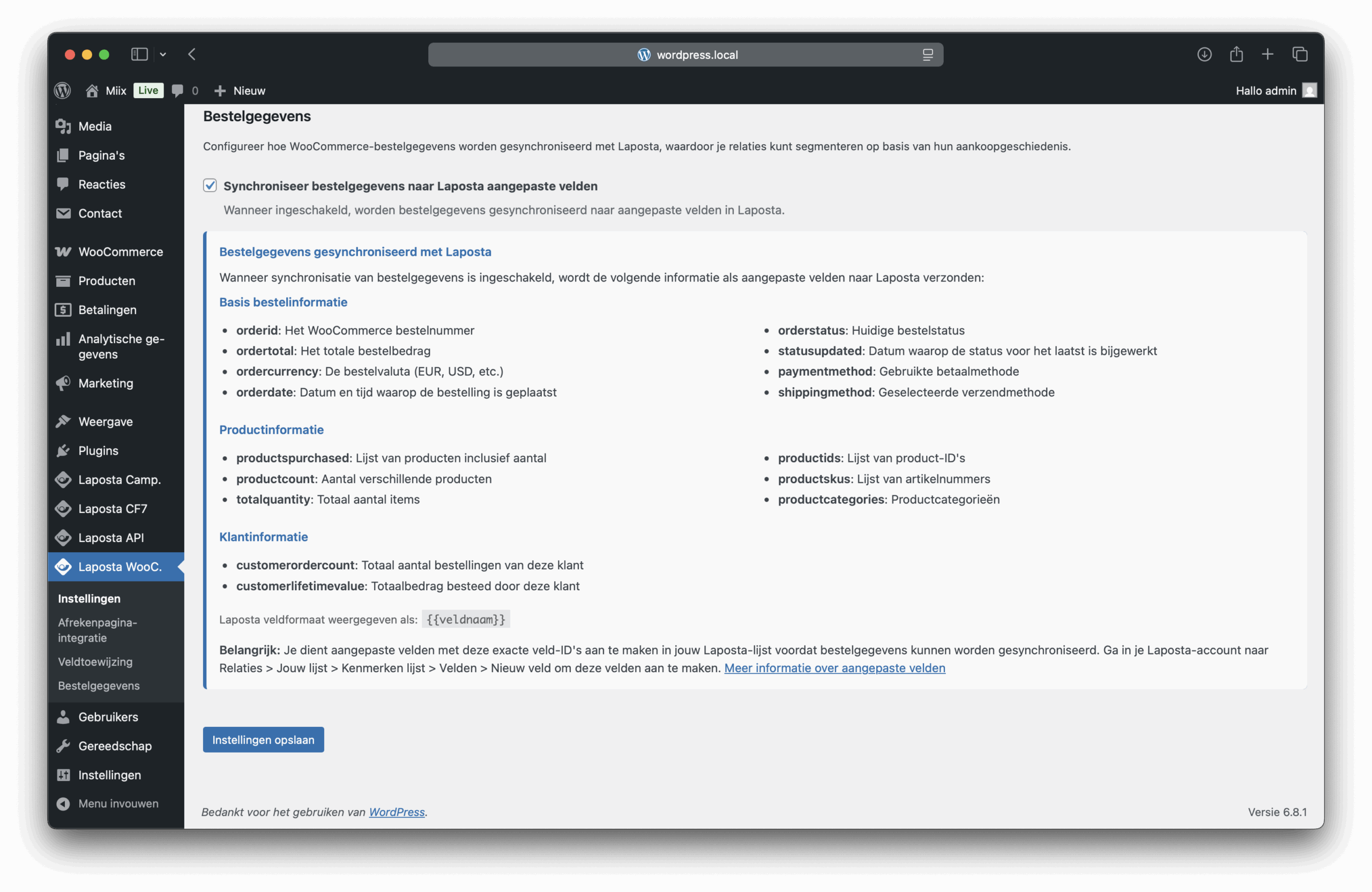 Laposta for WooCommerce Screenshot 8