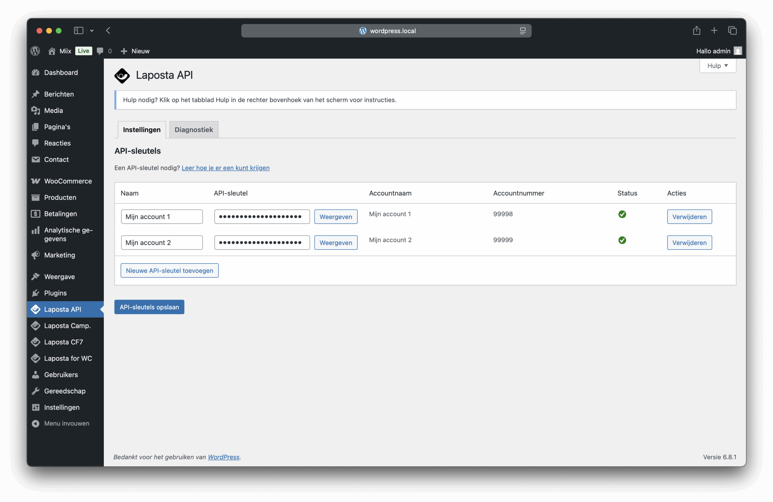 Laposta API Screenshot 1