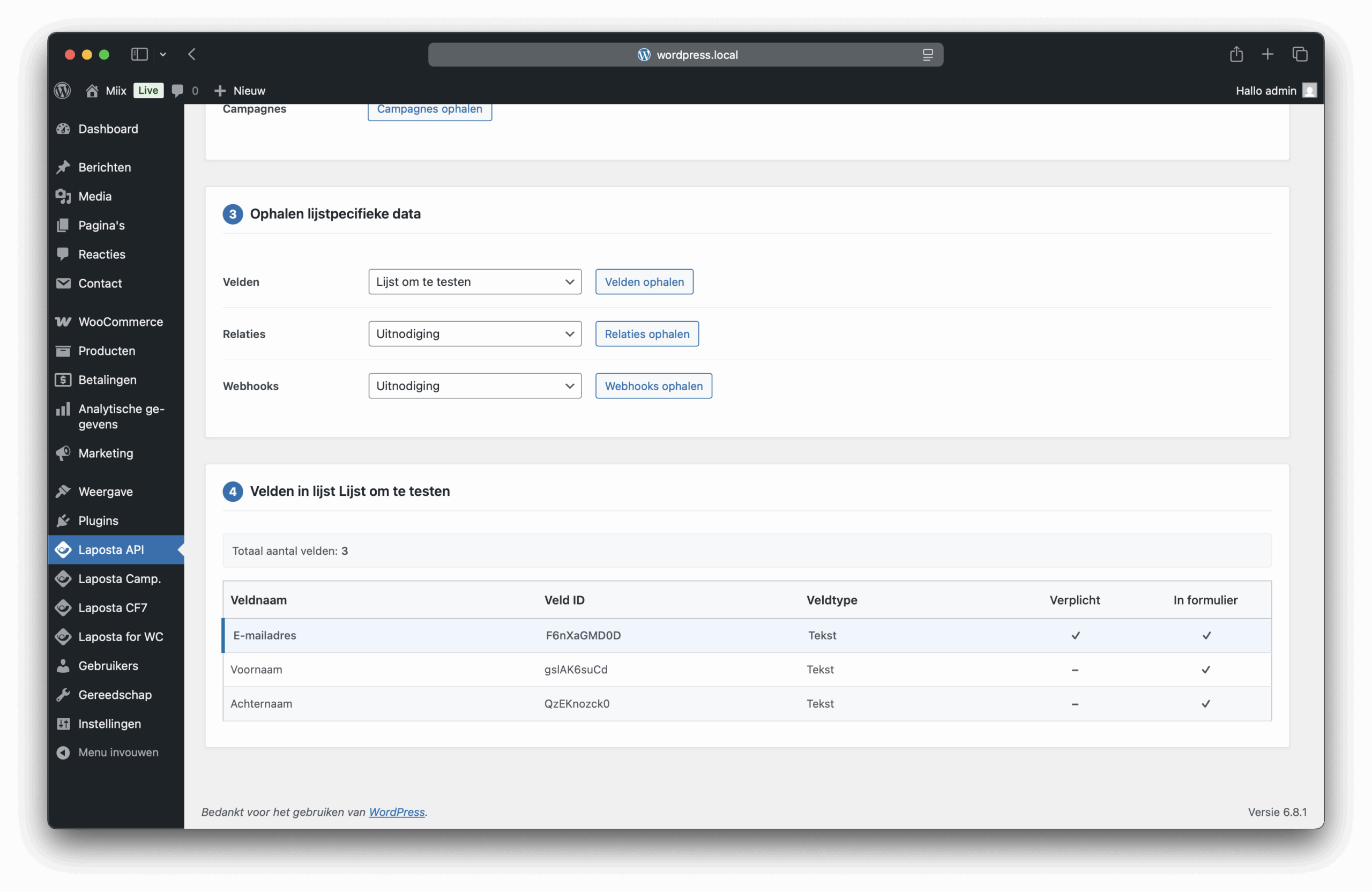 Laposta API Screenshot 4