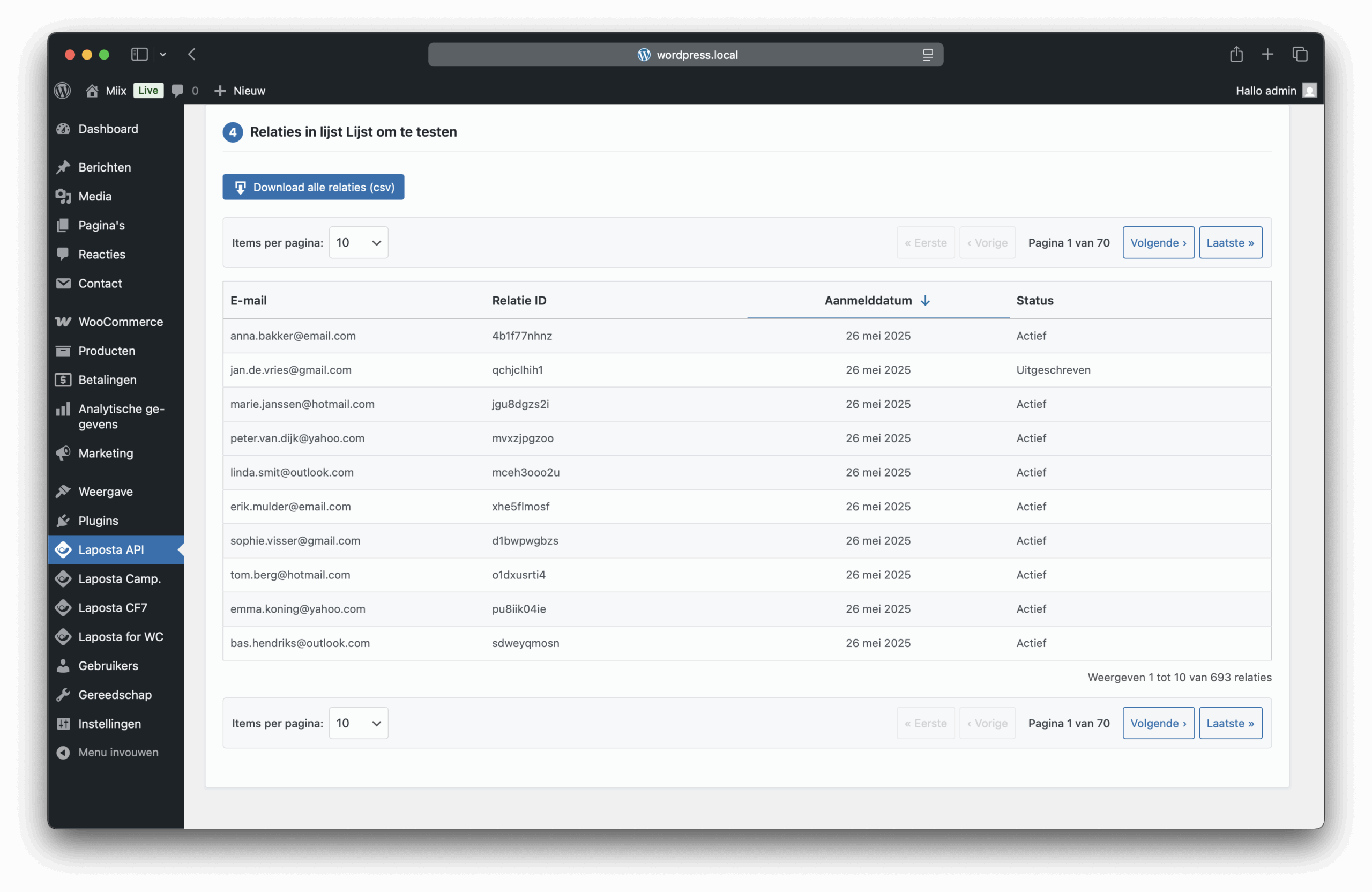 Laposta API Screenshot 5