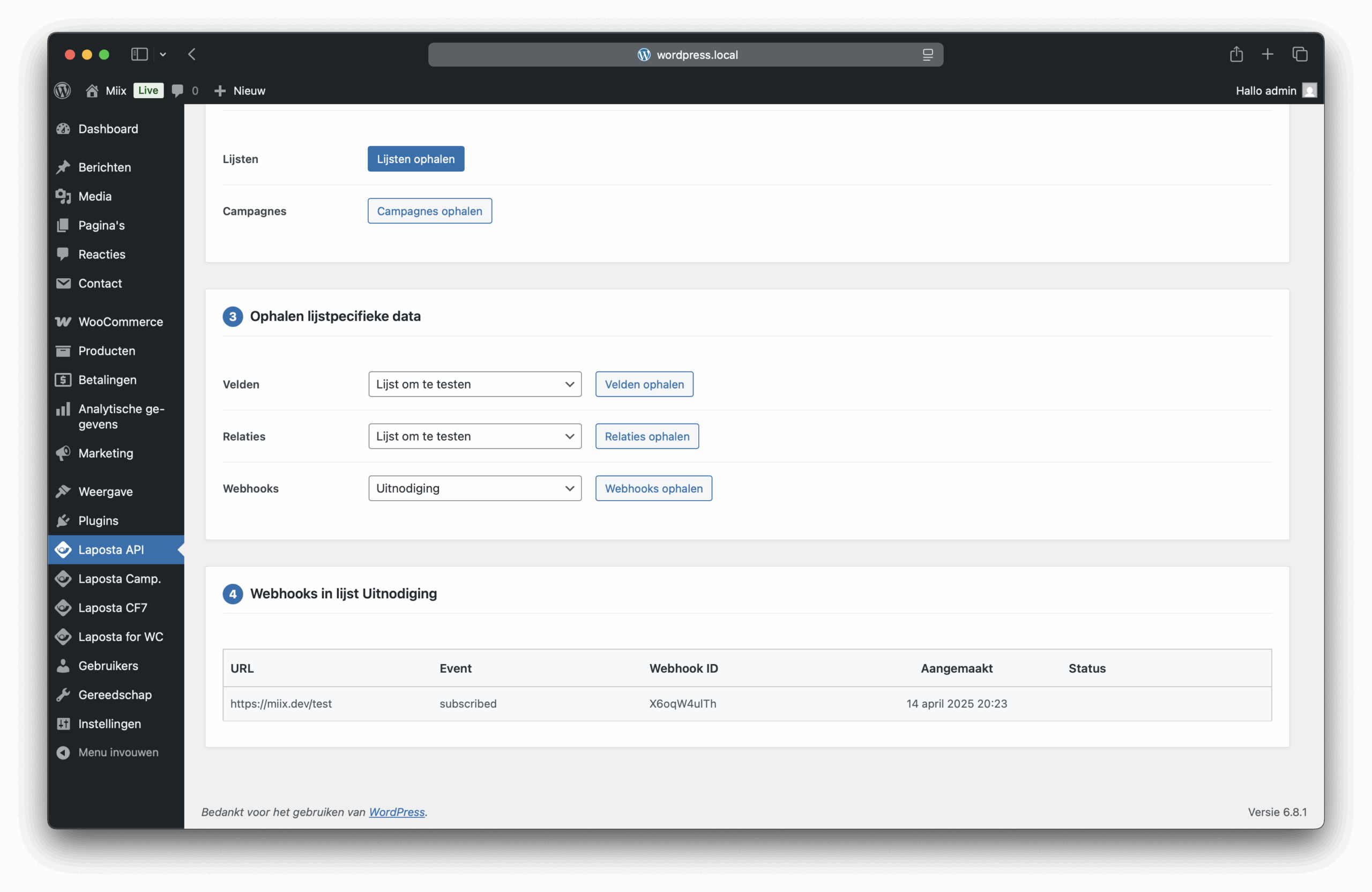 Laposta API Screenshot 6