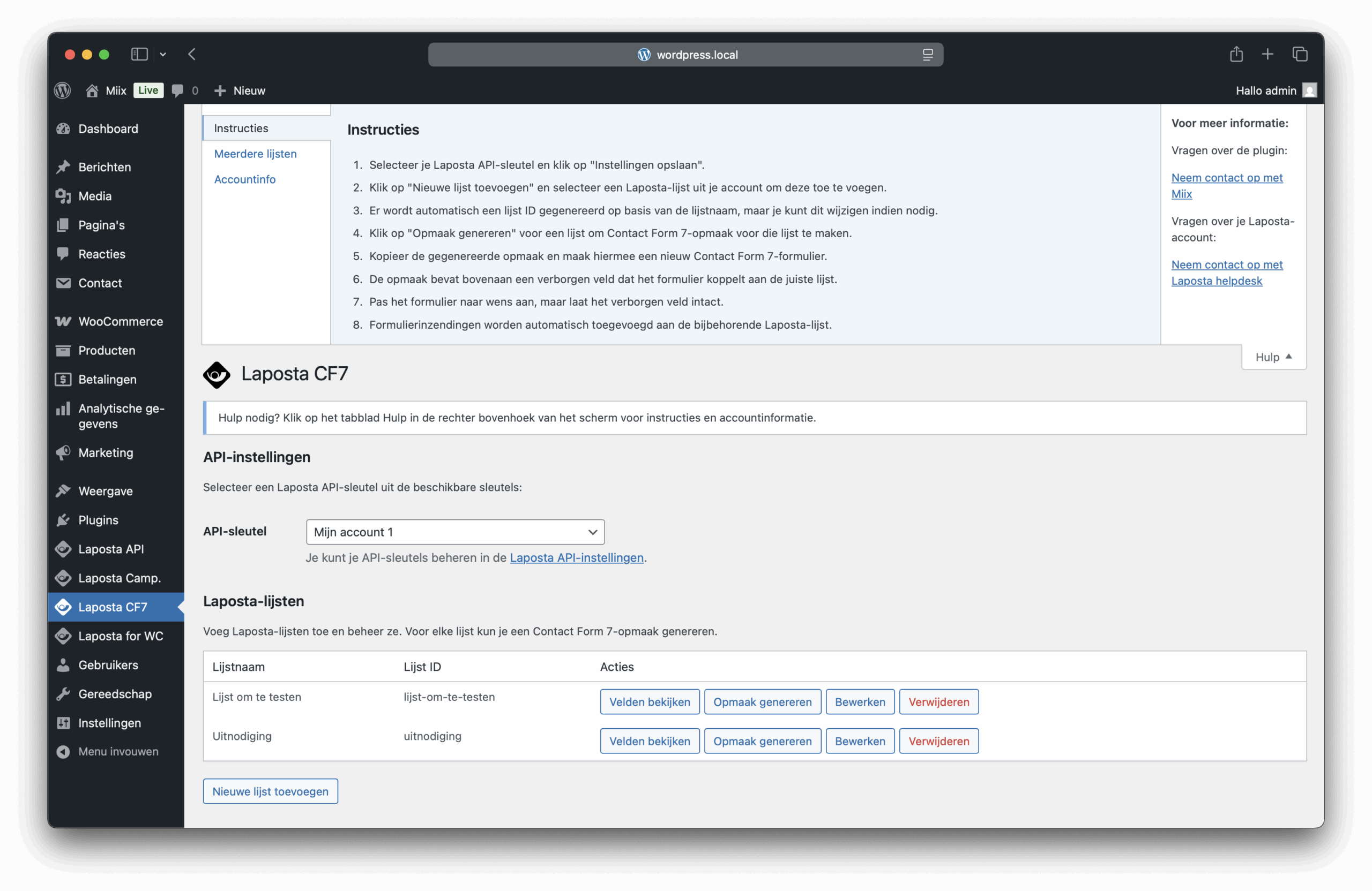 Laposta CF7 Screenshot 2