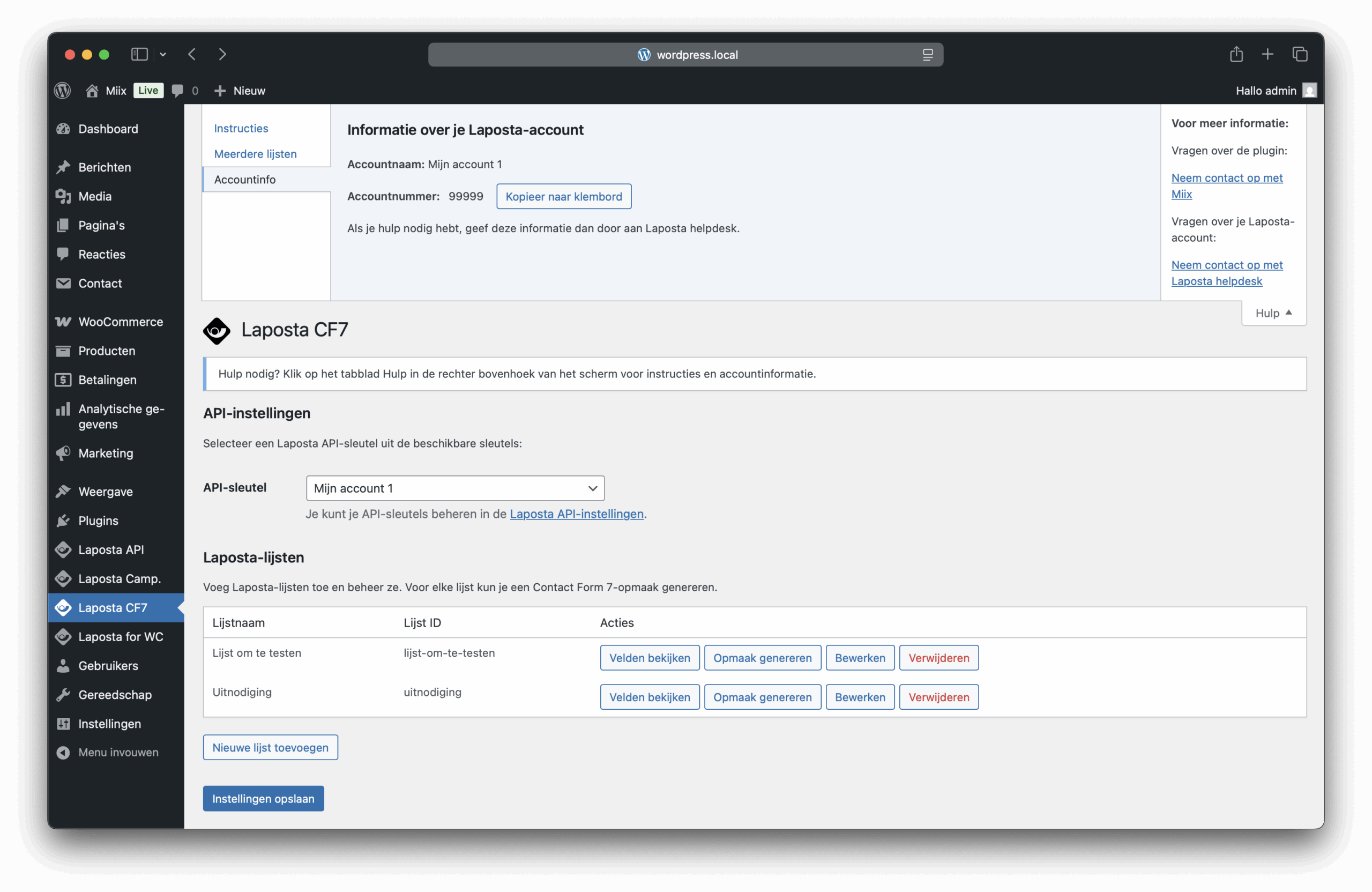 Laposta CF7 Screenshot 3
