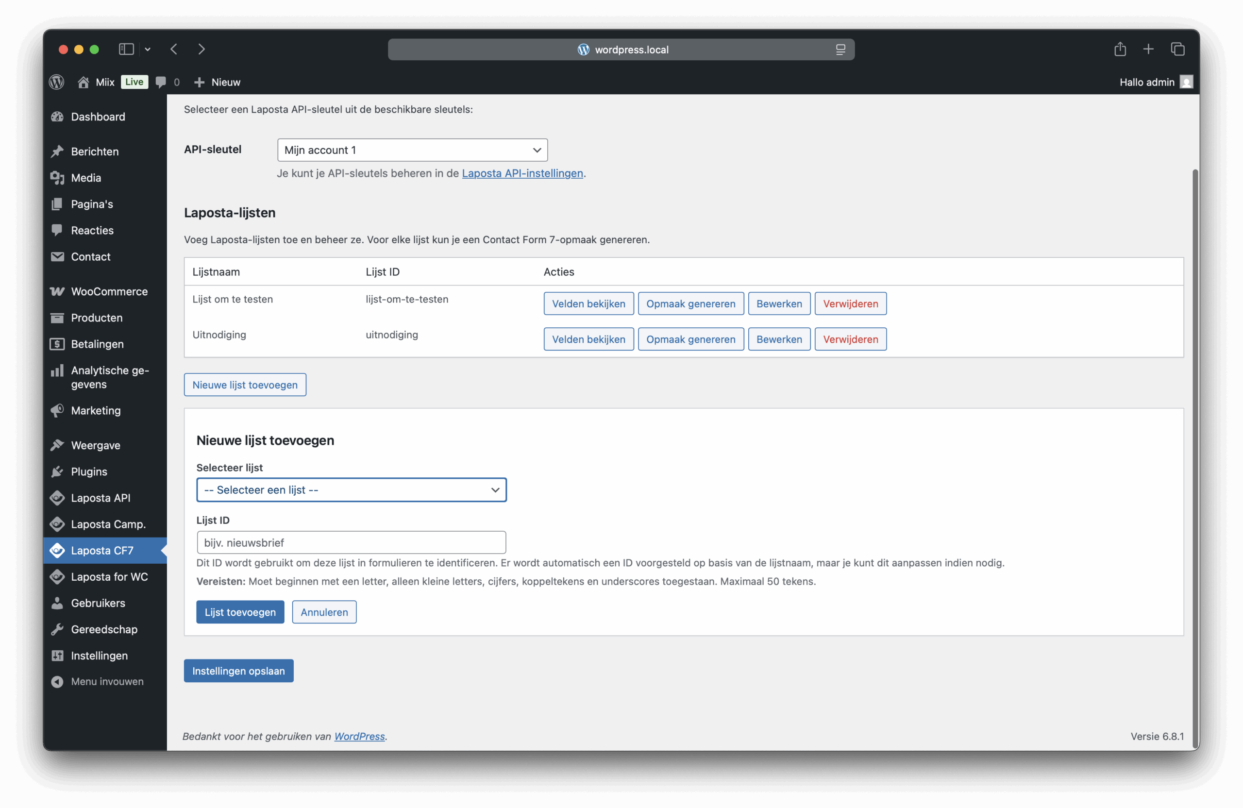 Laposta CF7 Screenshot 4