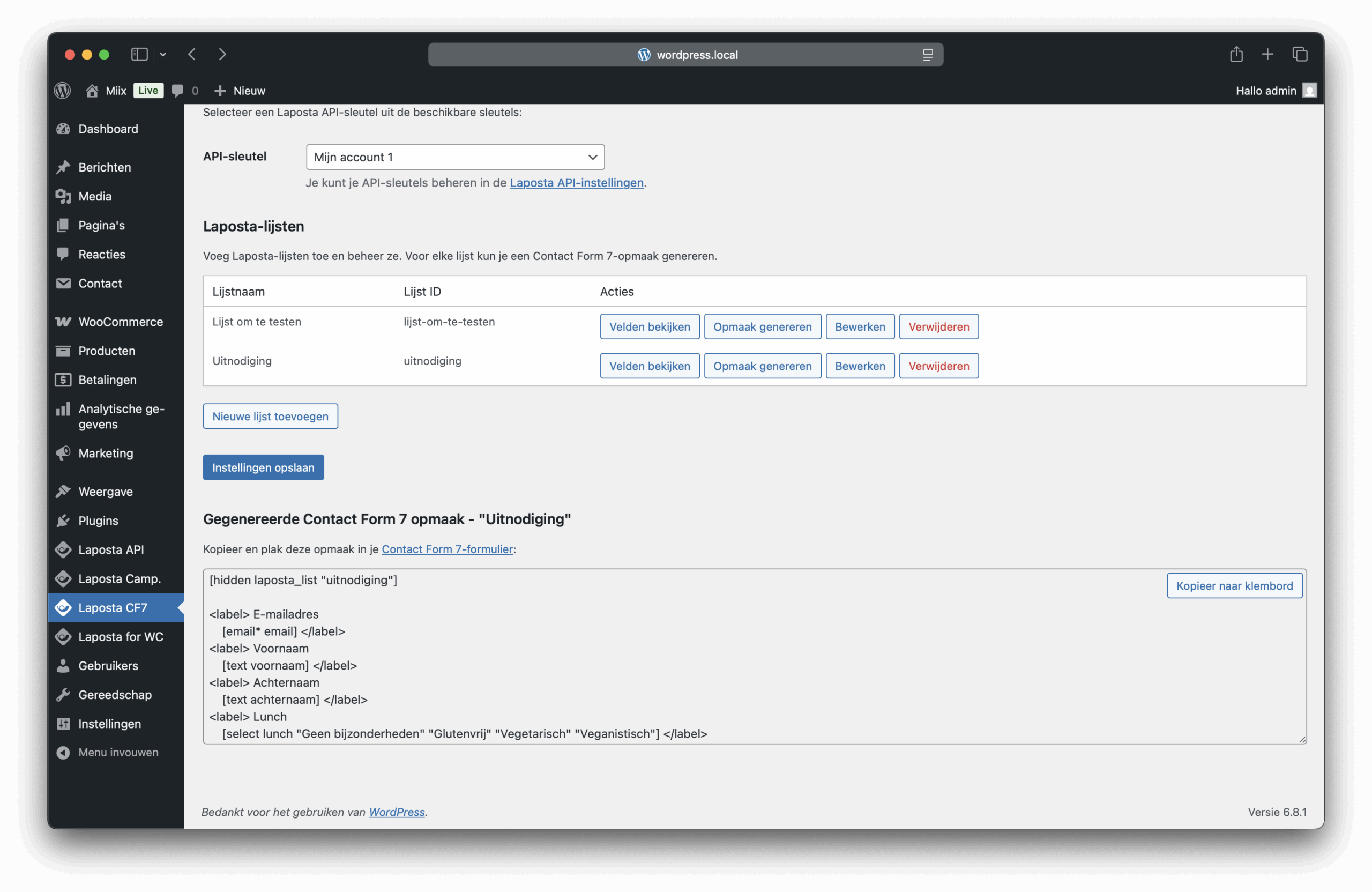 Laposta CF7 Screenshot 6