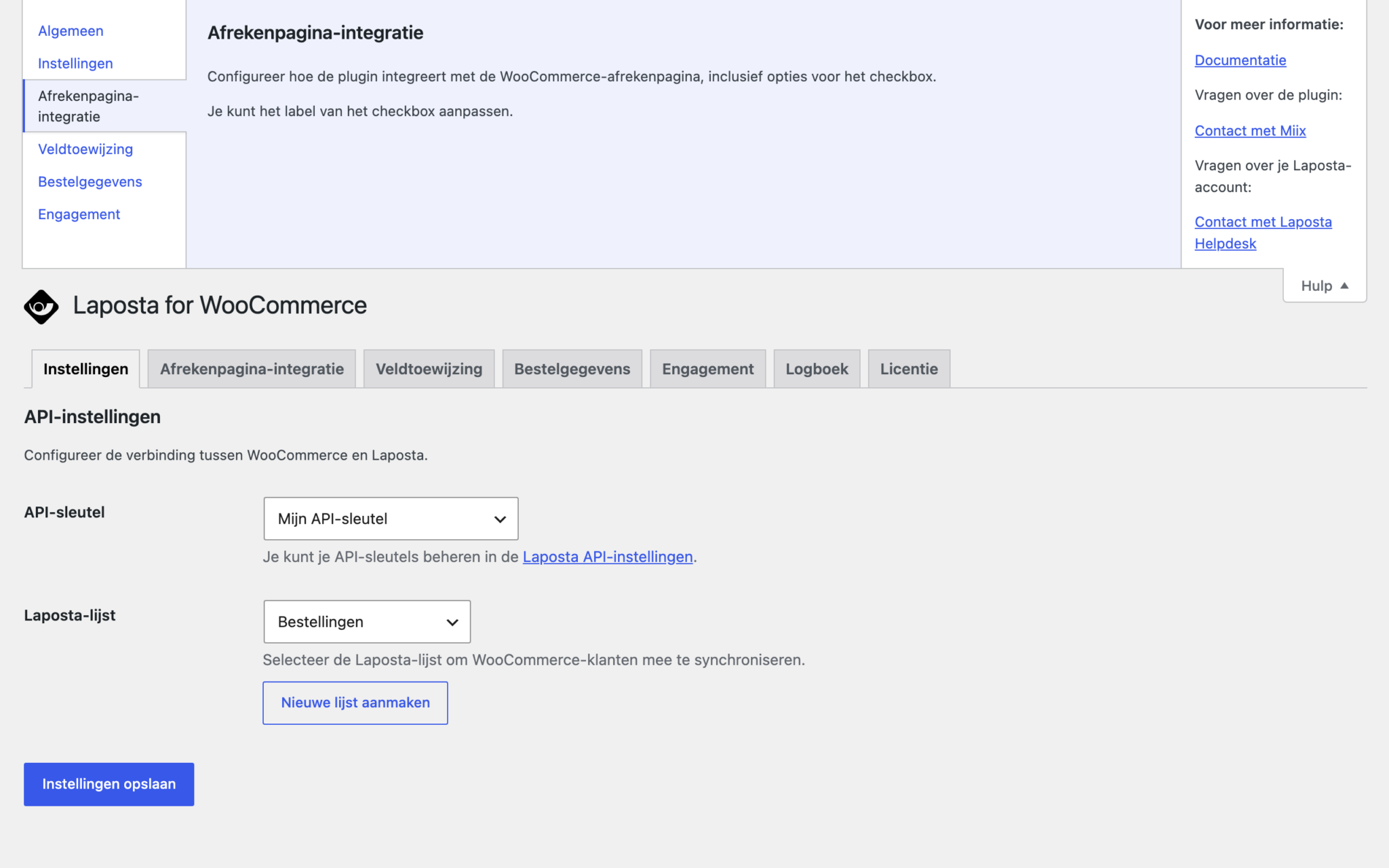 Hulp - Afrekenpagina-integratie