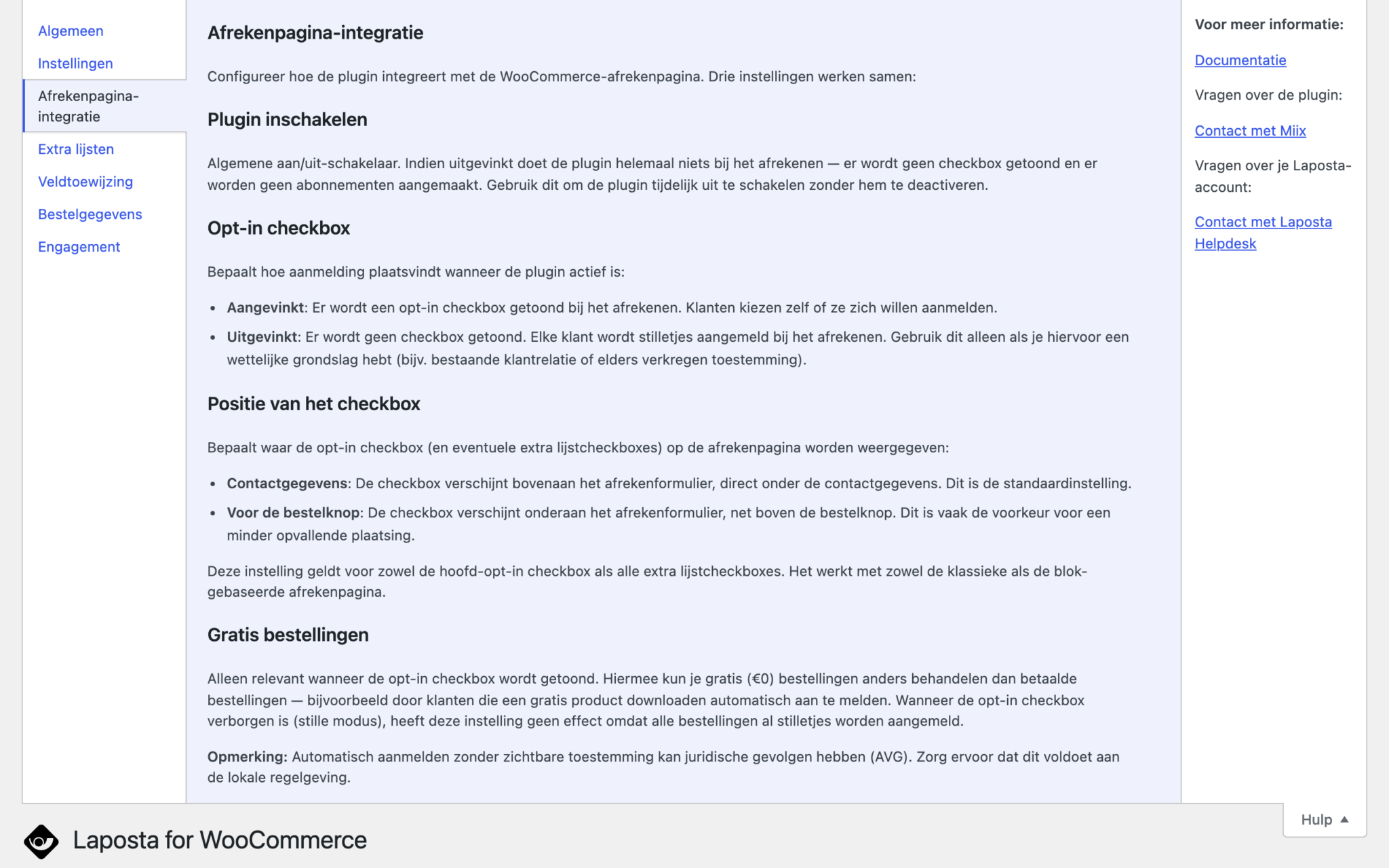 Hulp - Afrekenpagina-integratie