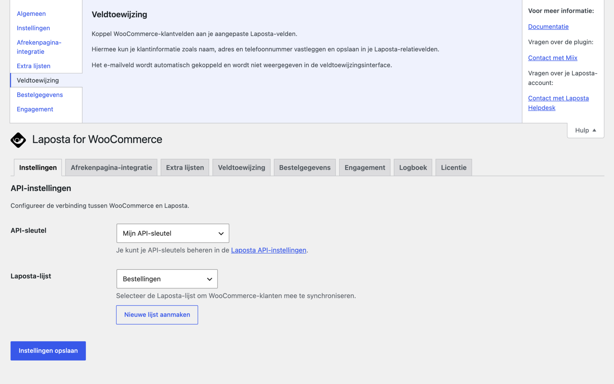 Hulp - Veldtoewijzing