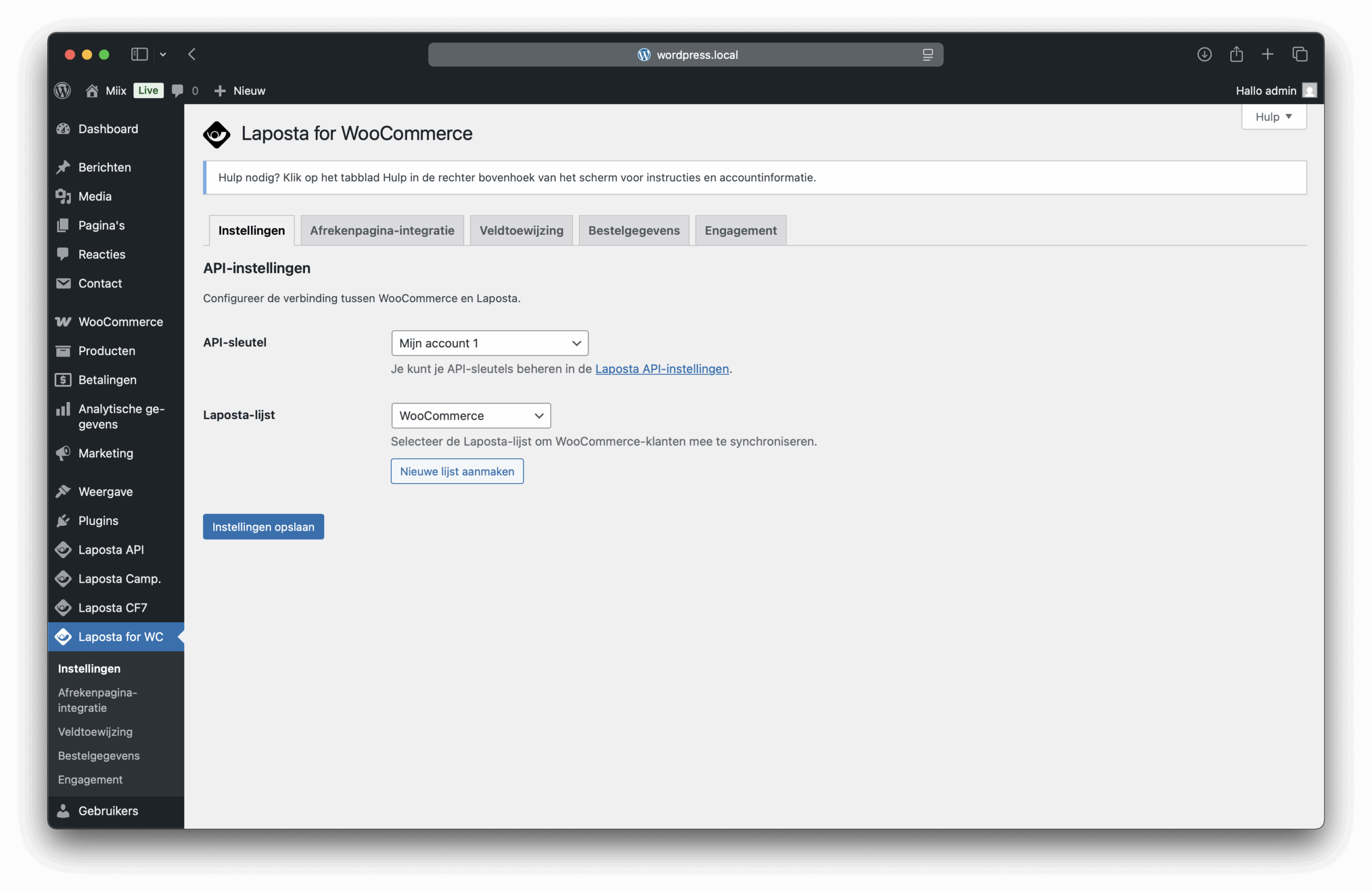 Laposta for WooCommerce Screenshot 1