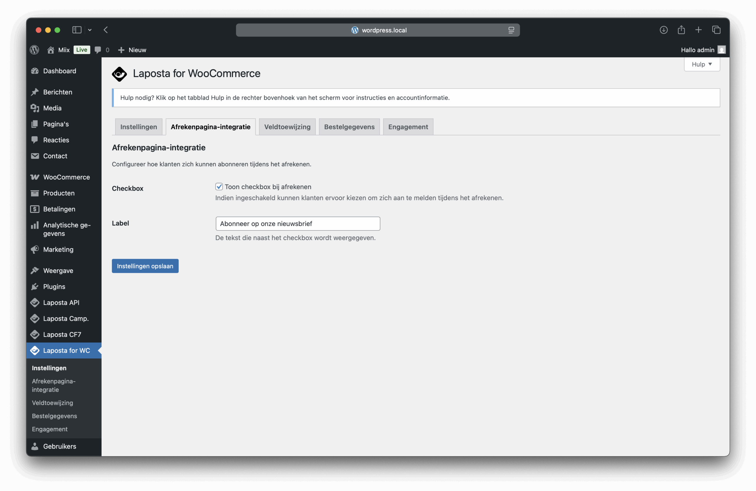 Laposta for WooCommerce Screenshot 5