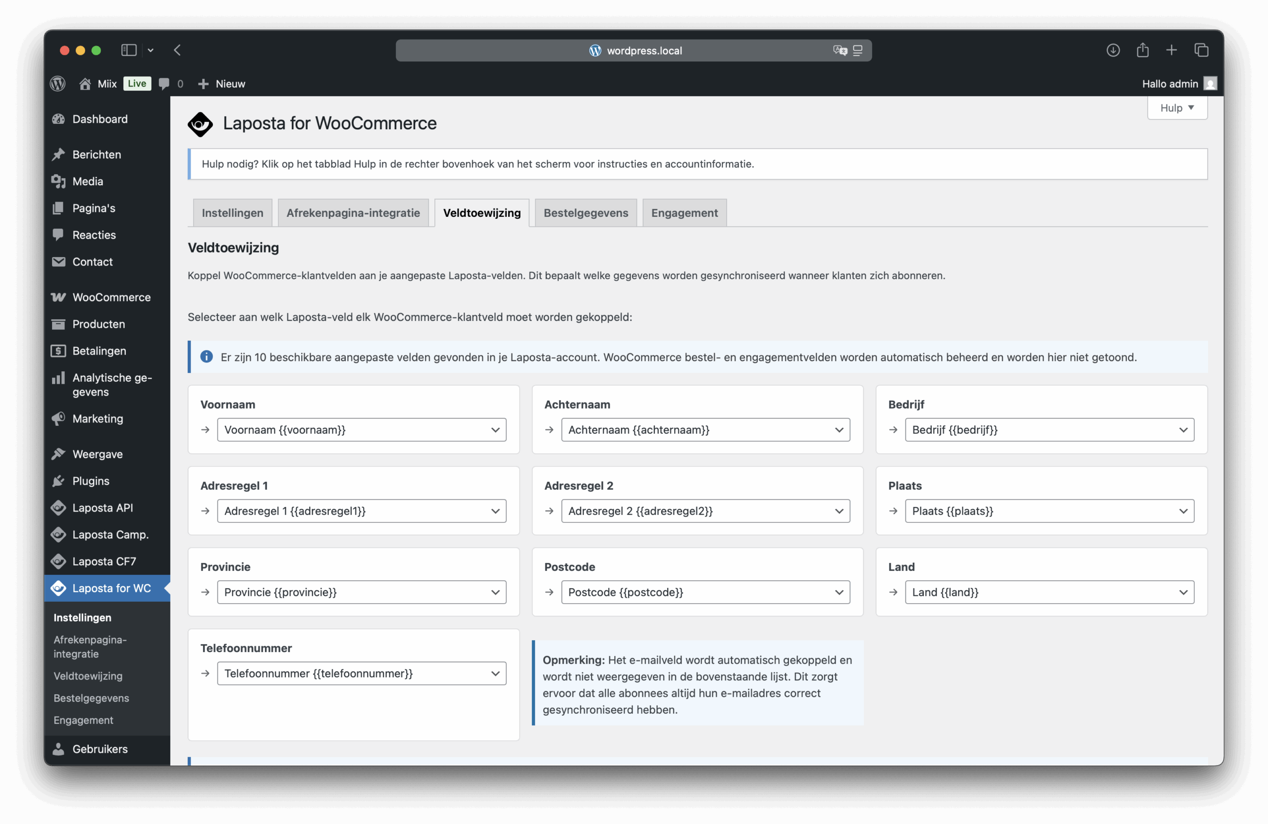 Laposta for WooCommerce Screenshot 6