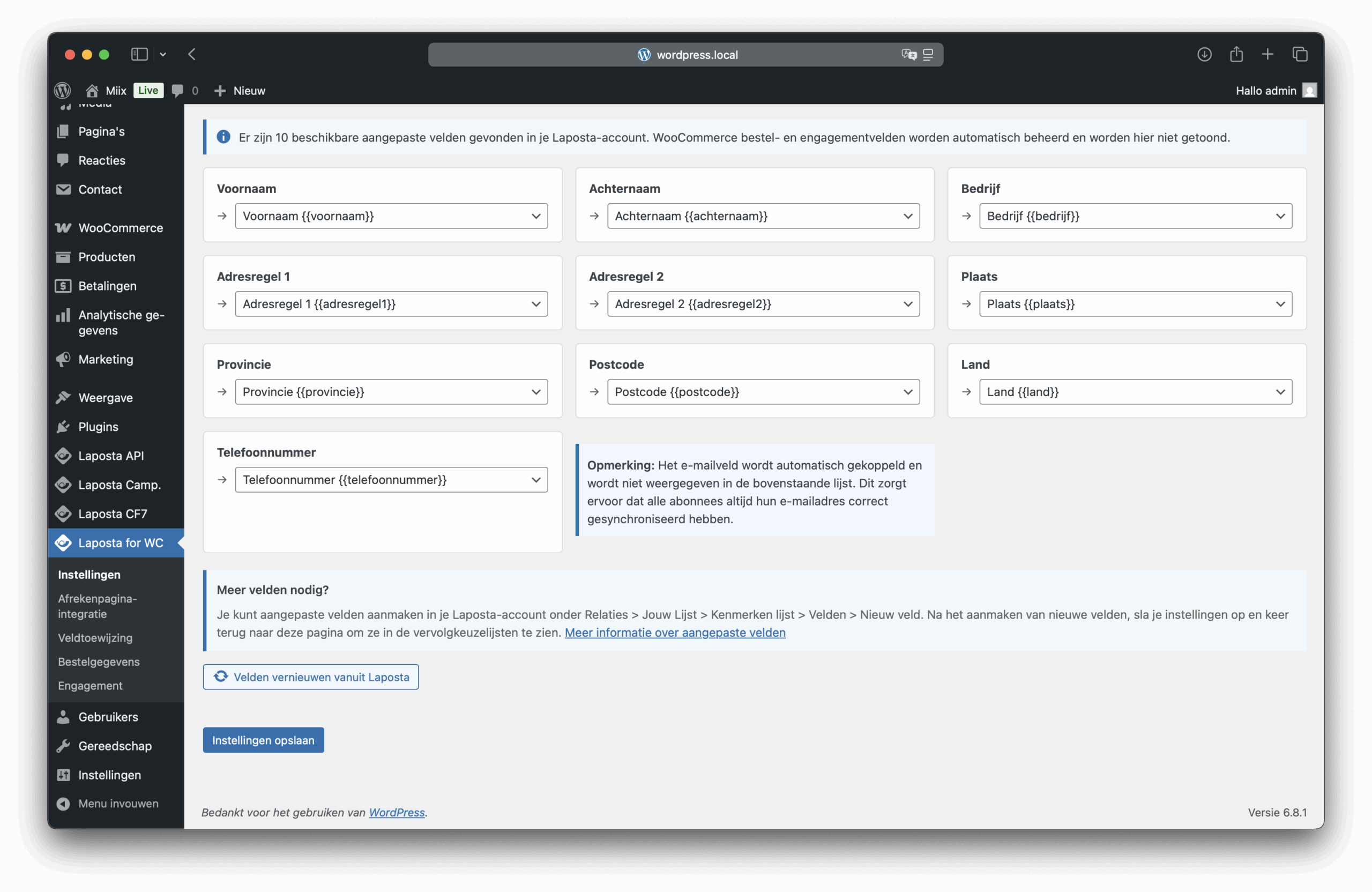 Laposta for WooCommerce Screenshot 7