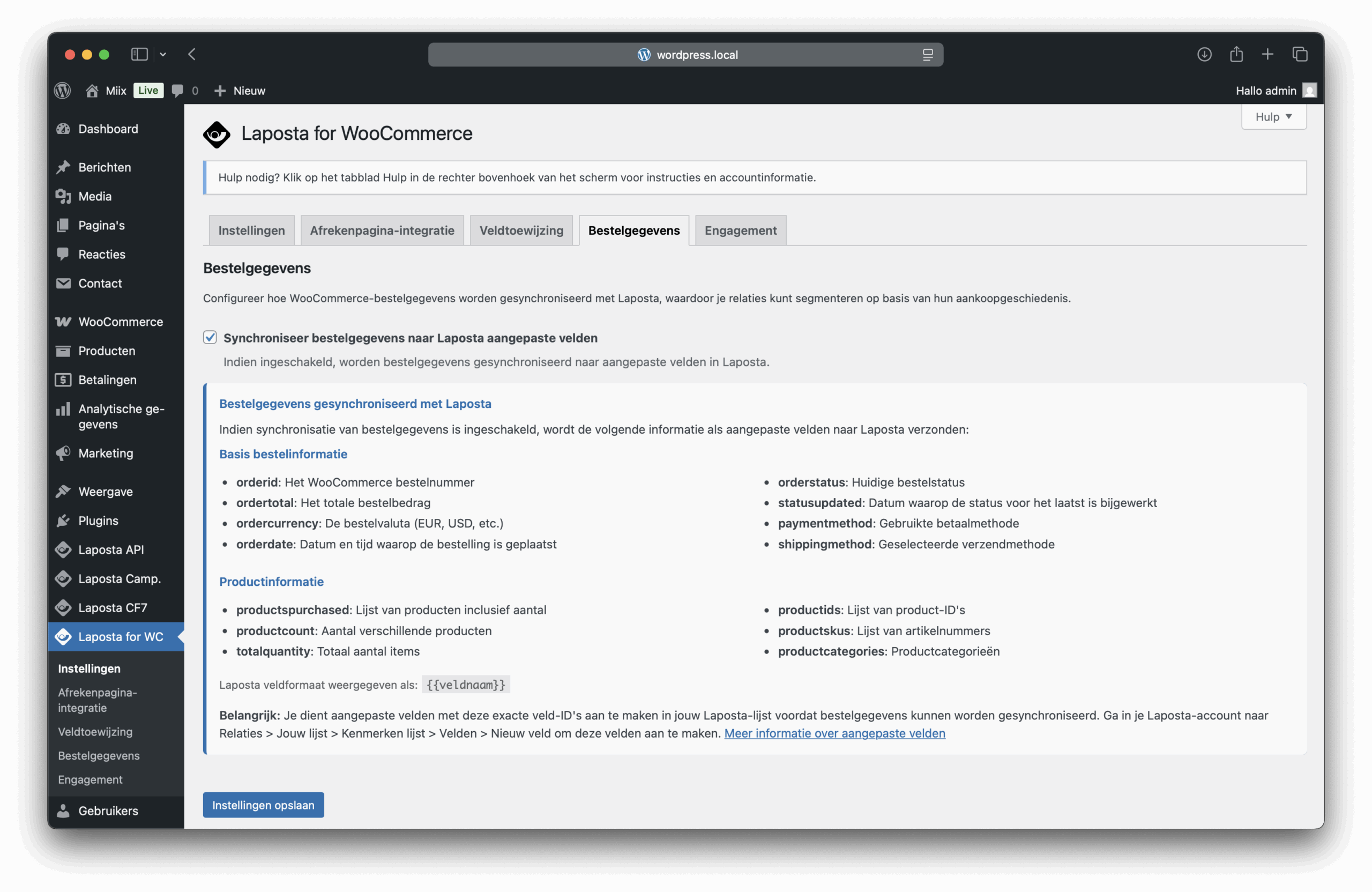 Laposta for WooCommerce Screenshot 8
