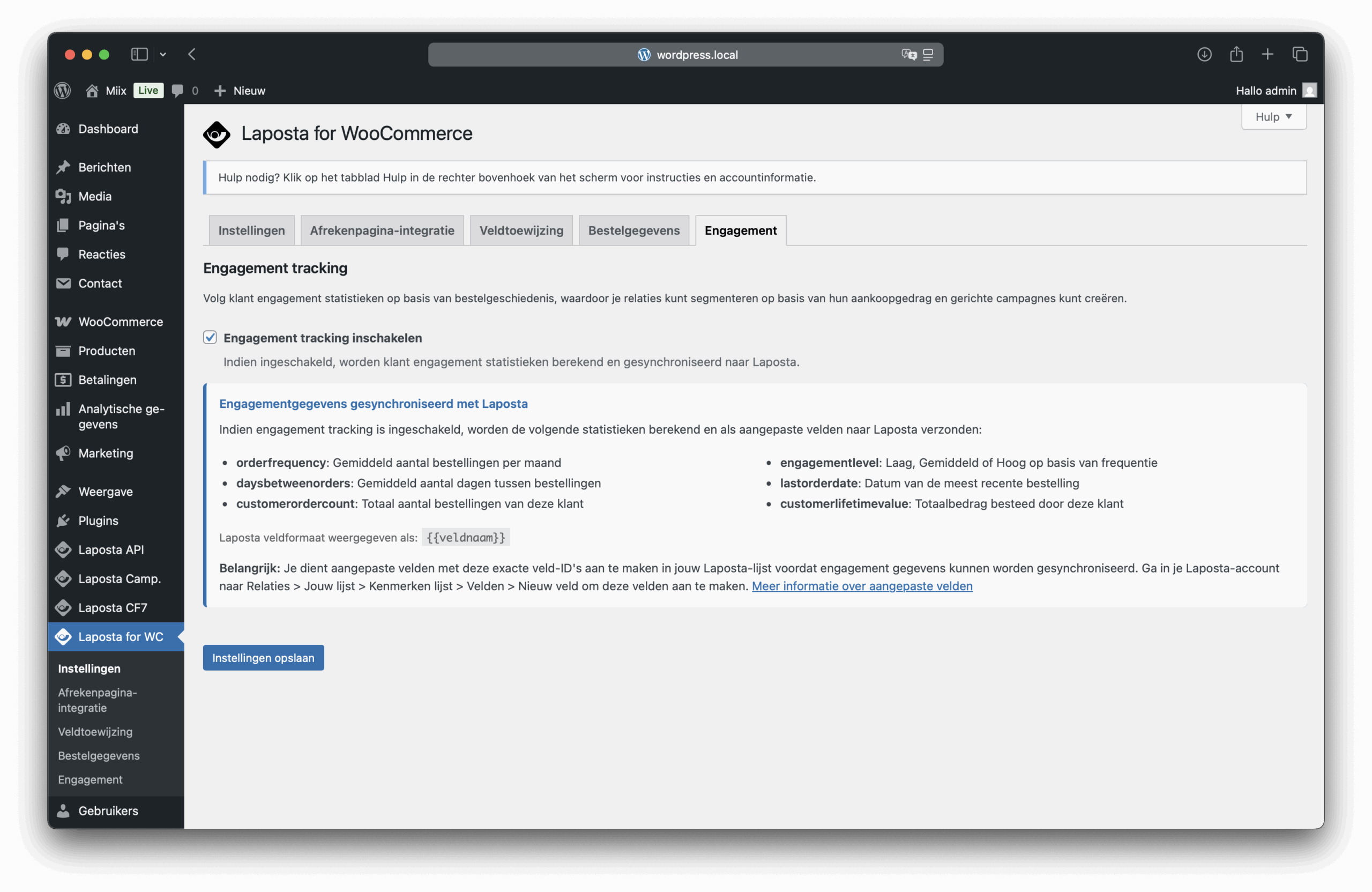 Laposta for WooCommerce Screenshot 9