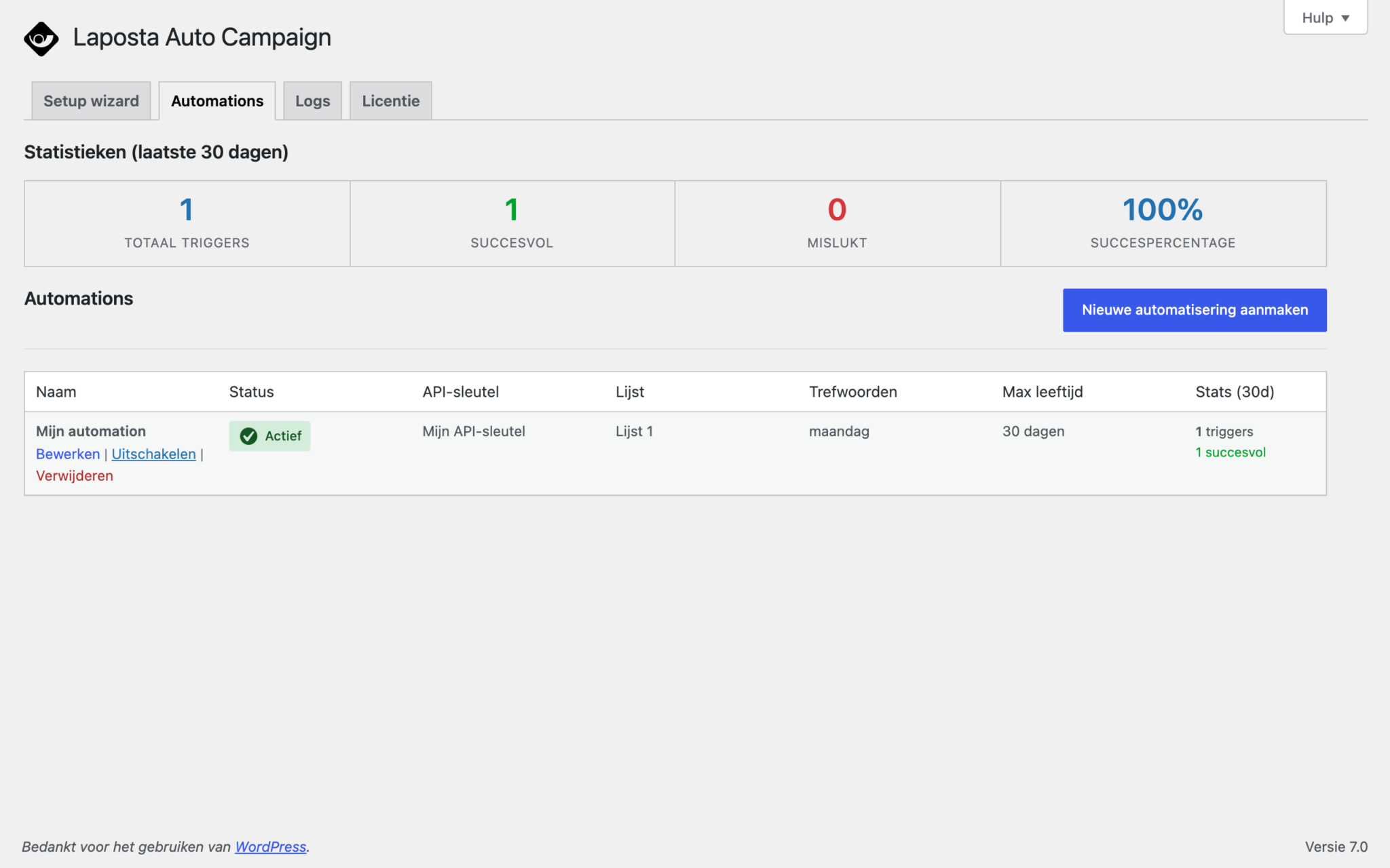 Overzicht automations