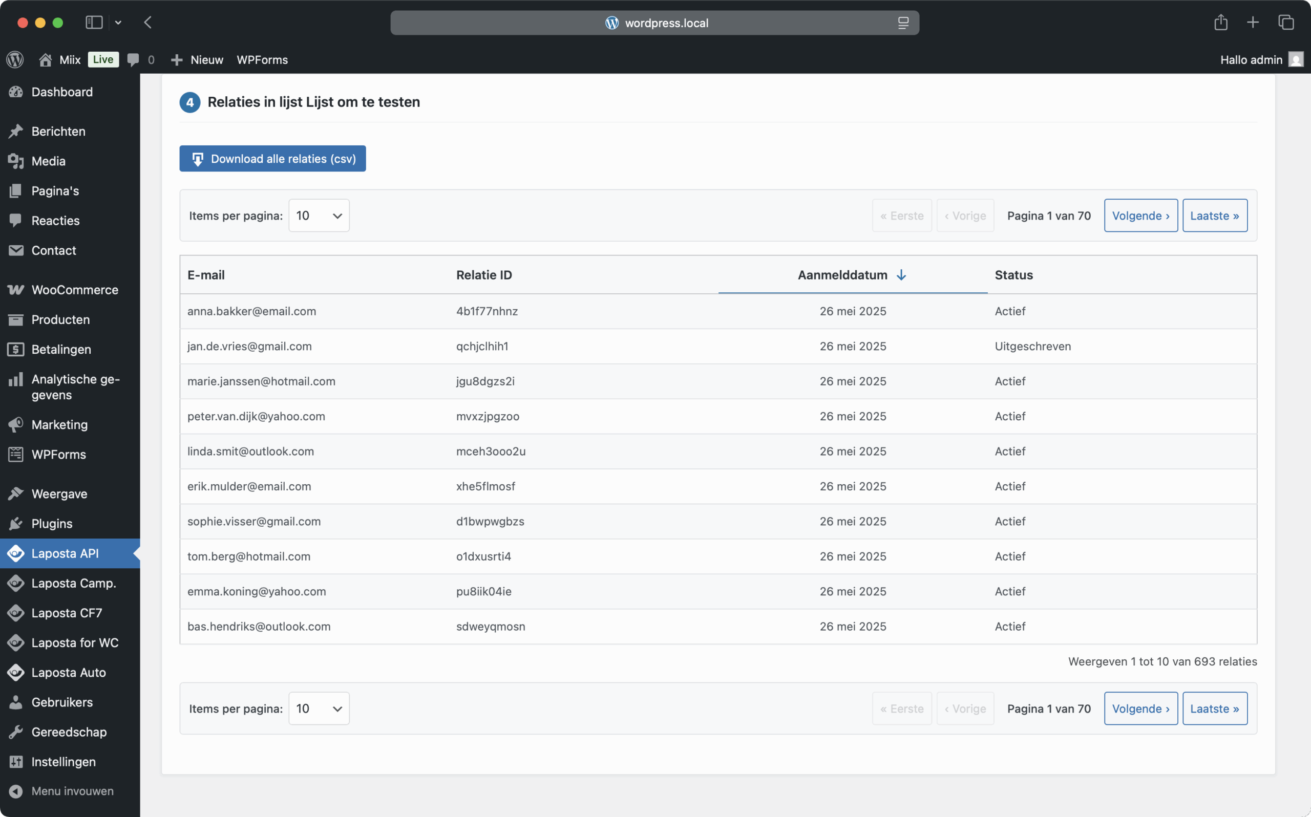 Laposta API Screenshot 5