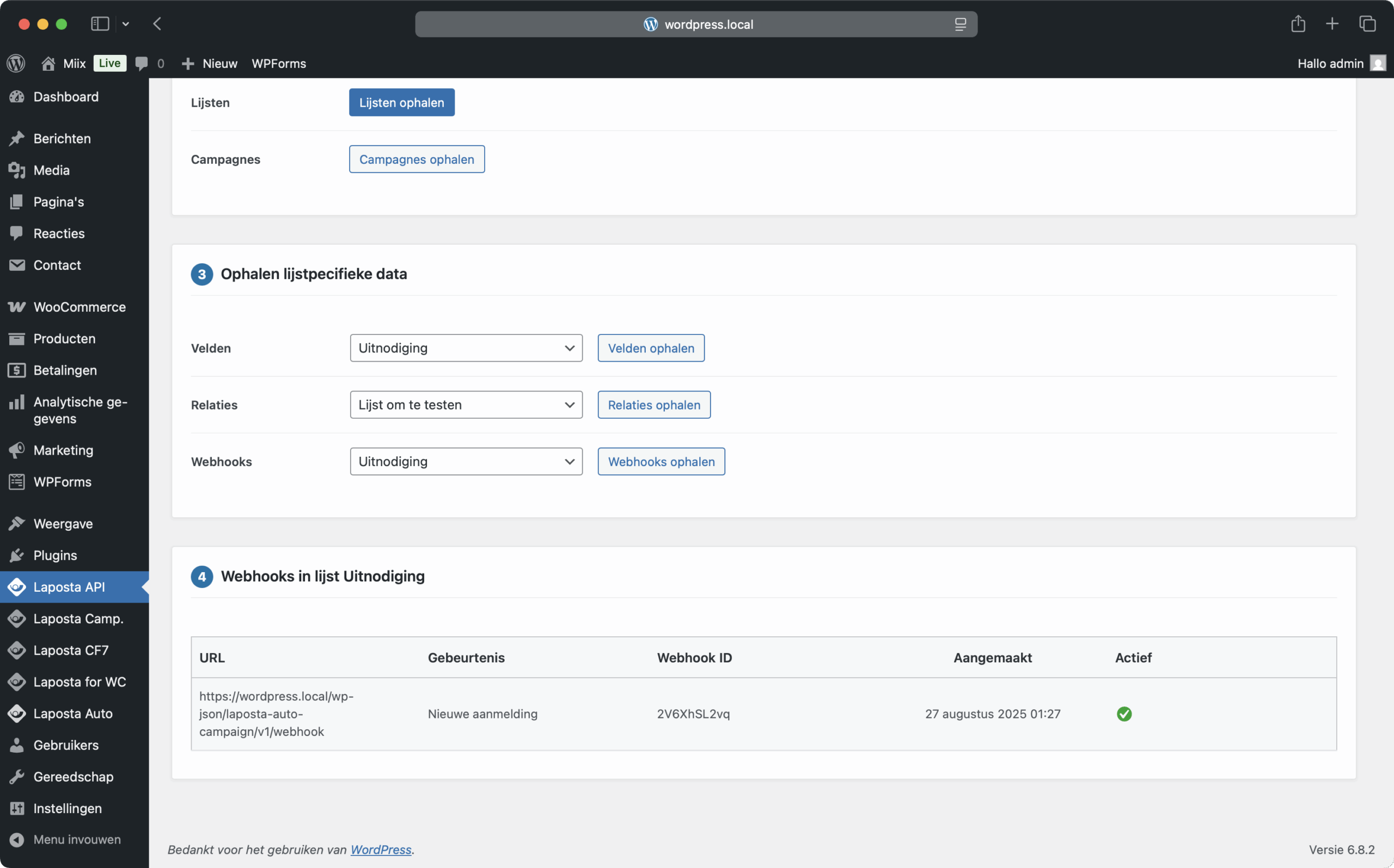 Laposta API Screenshot 6