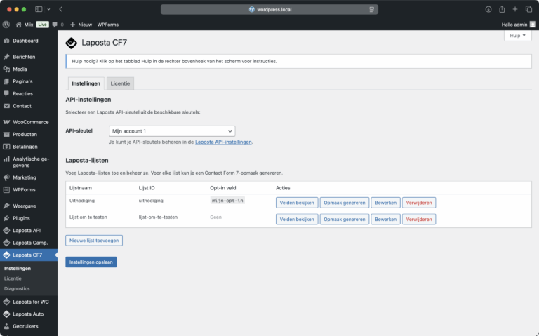 Laposta CF7 Screenshot 1