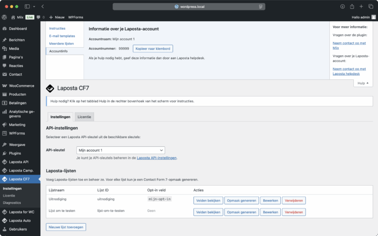 Laposta CF7 Screenshot 3