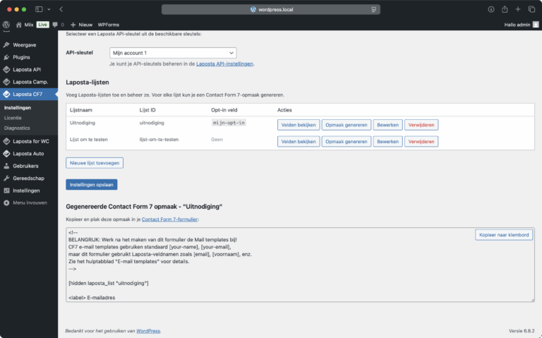Laposta CF7 Screenshot 6