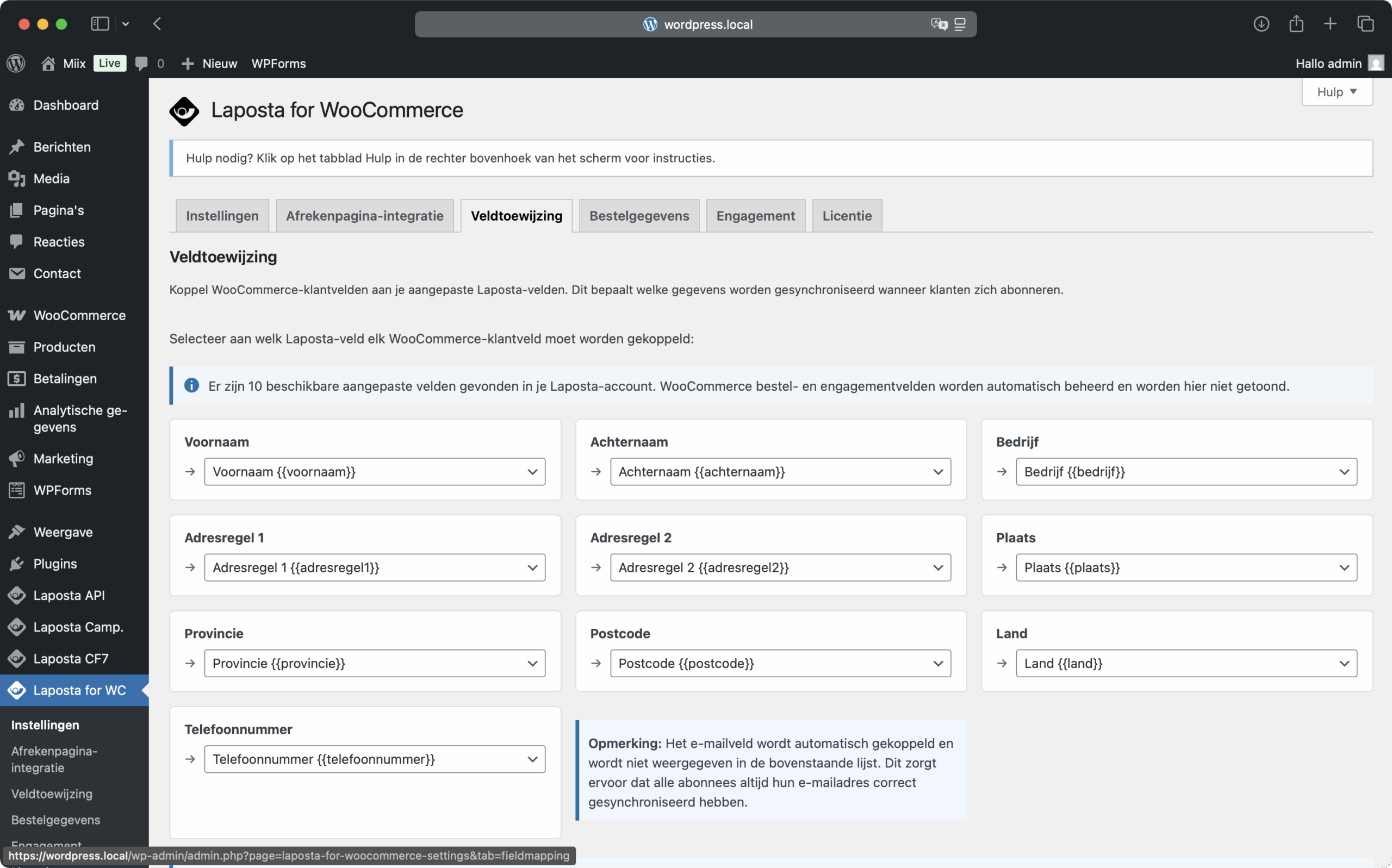Laposta for WooCommerce Screenshot 6