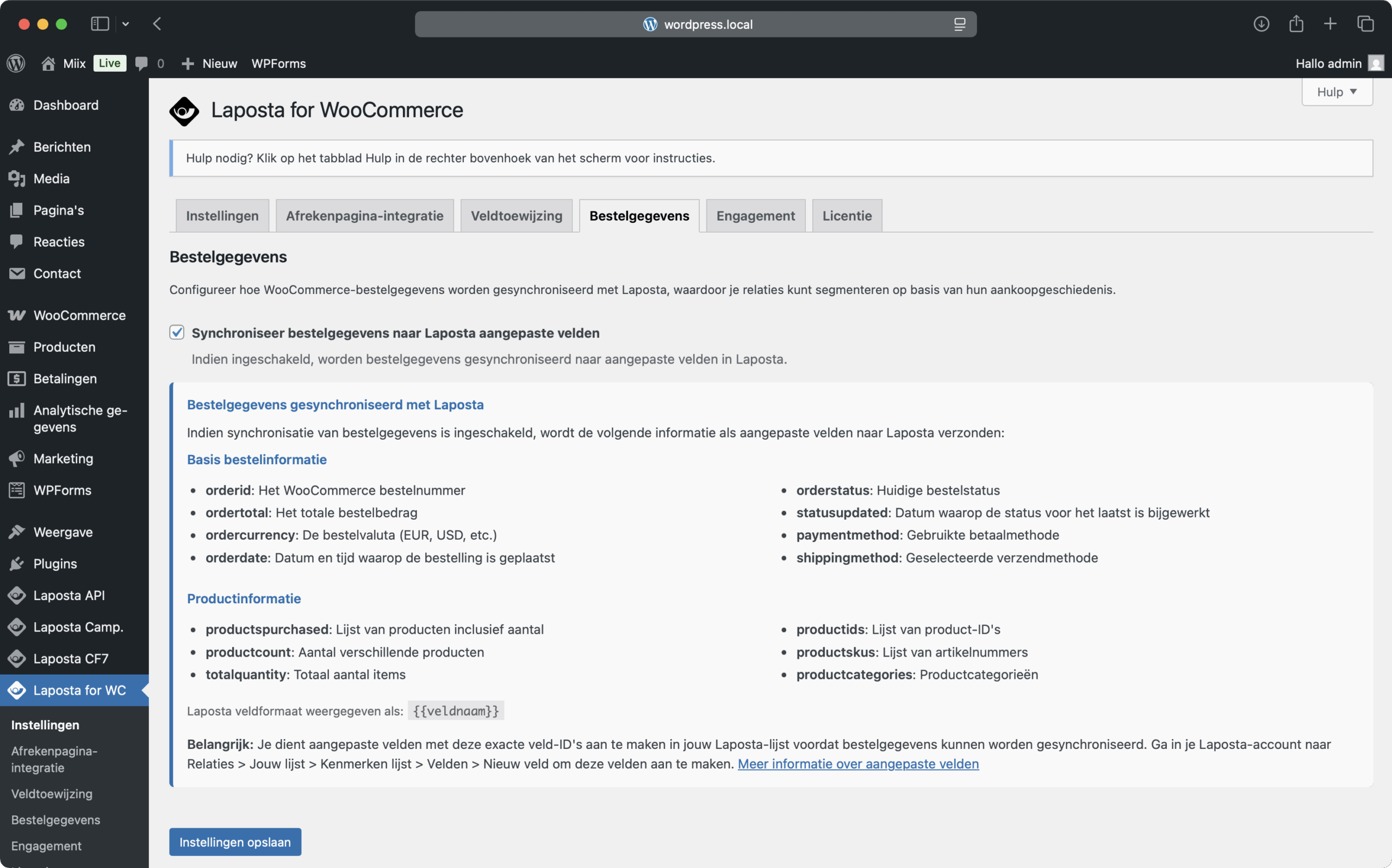 Laposta for WooCommerce Screenshot 8