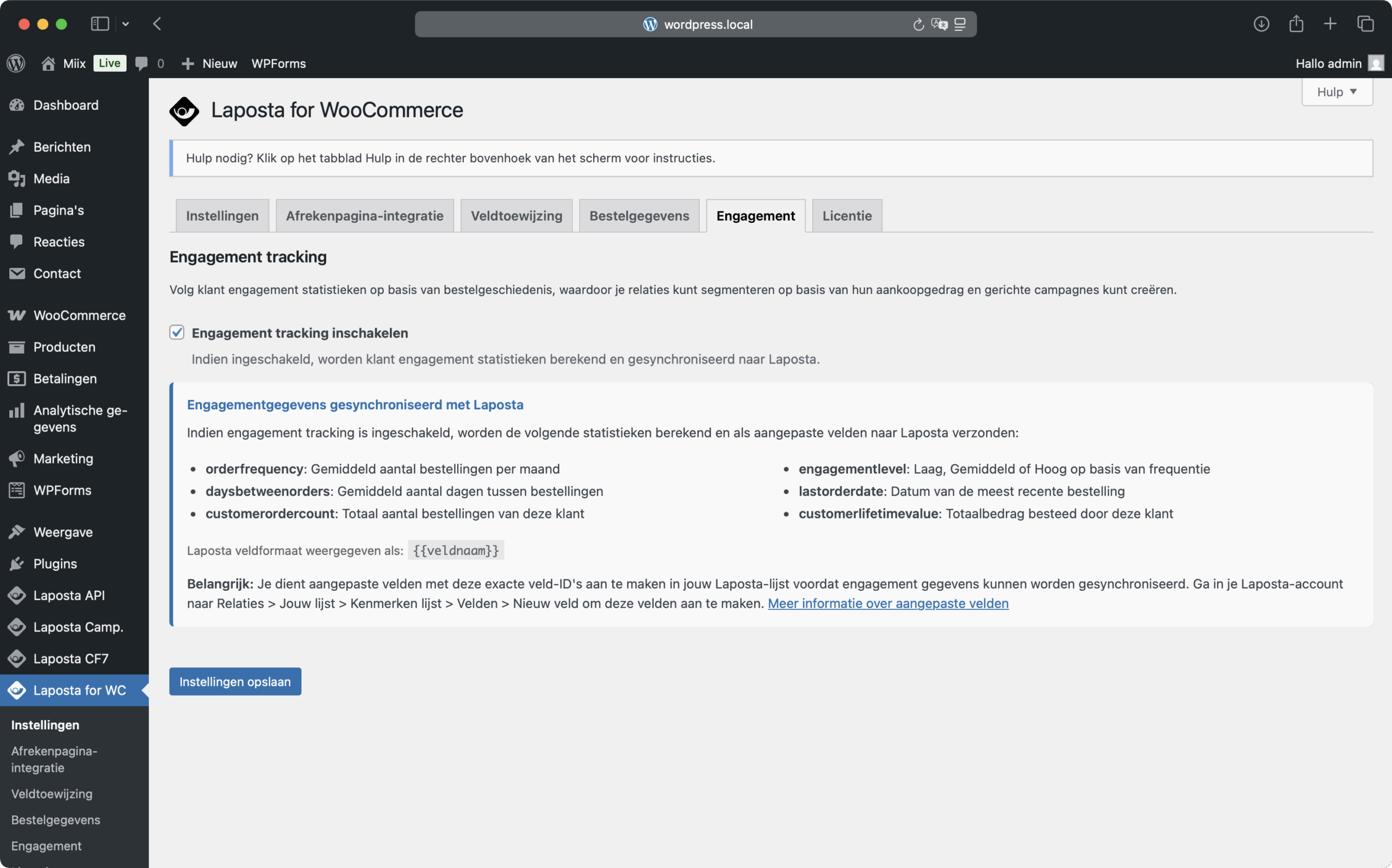 Laposta for WooCommerce Screenshot 9