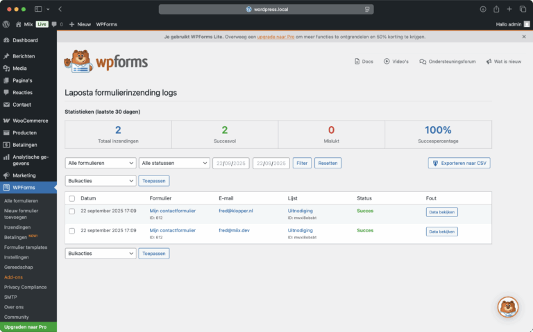 Laposta CF7 Screenshot 5