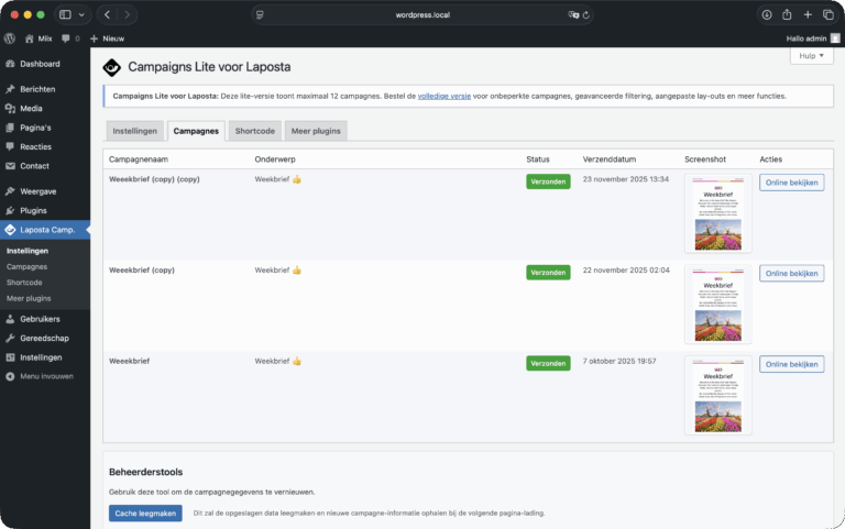Campaigns Lite for Laposta Screenshot 2