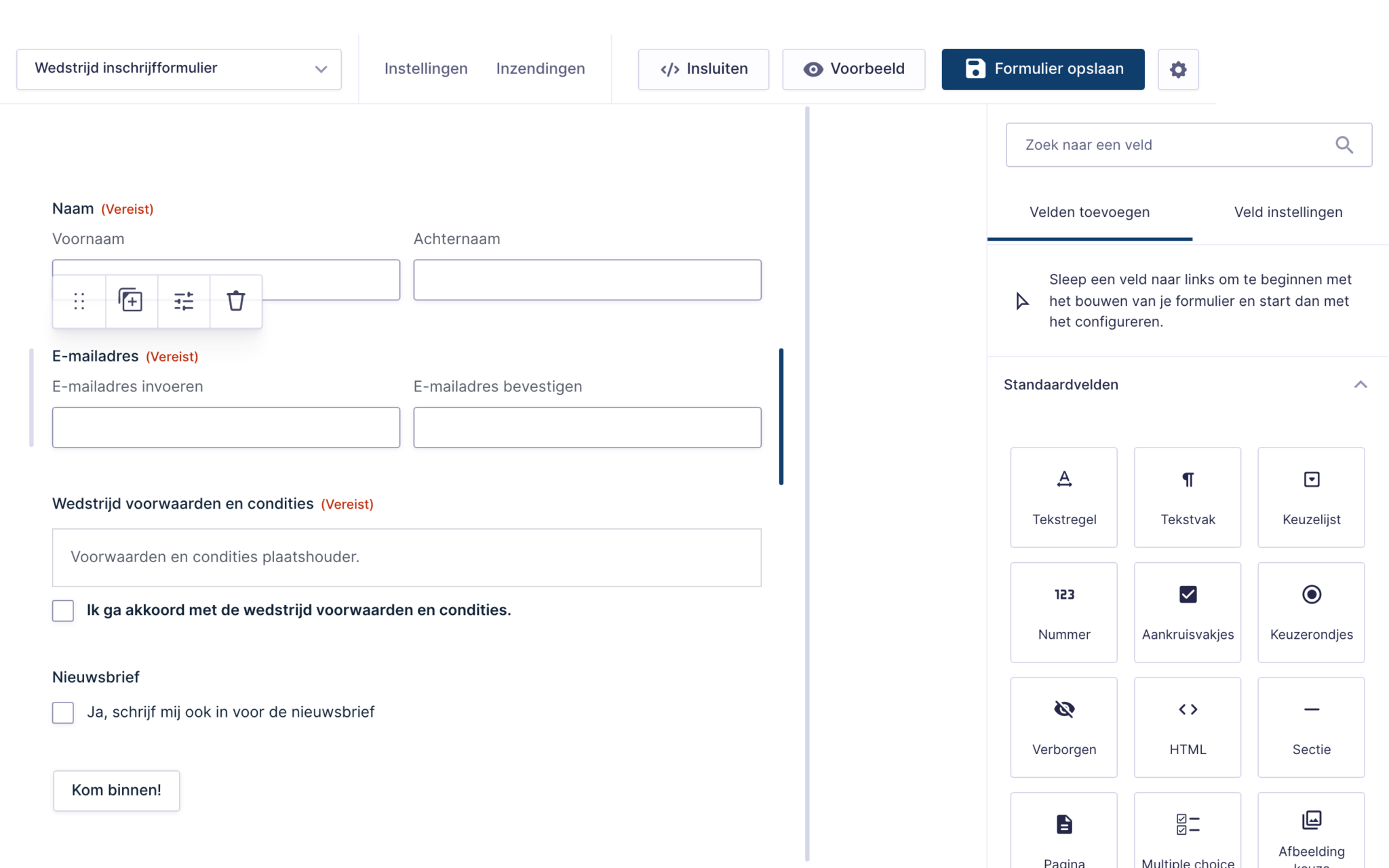 Opt-in veld
