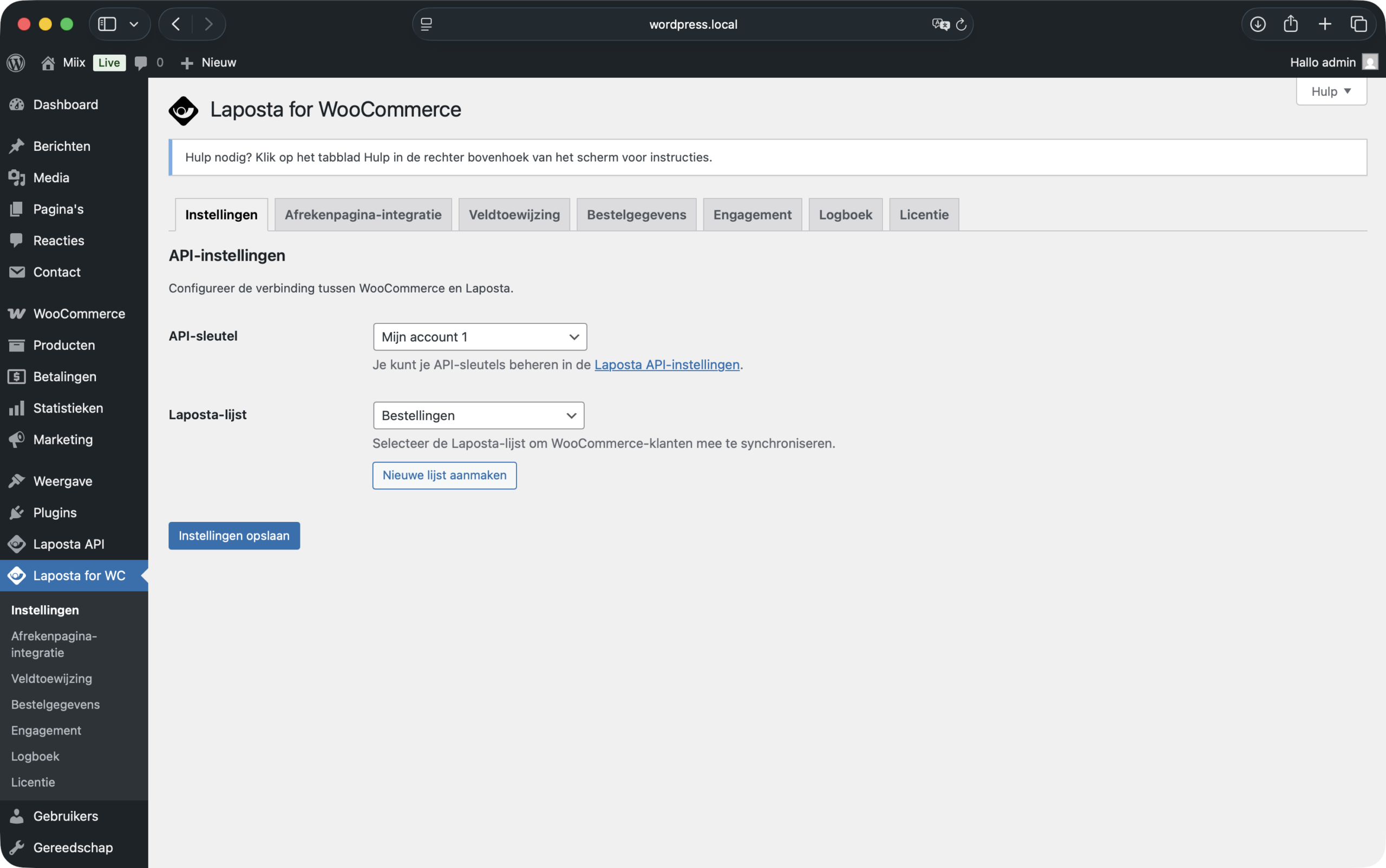 Laposta for WooCommerce Screenshot 1