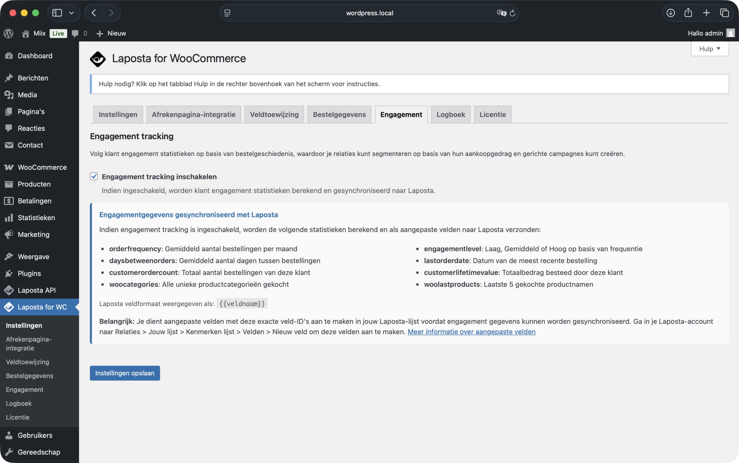 Laposta for WooCommerce Screenshot 9