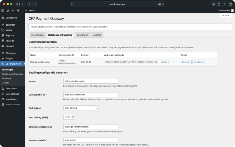 CF7 Payment Gateway Screenshot 4