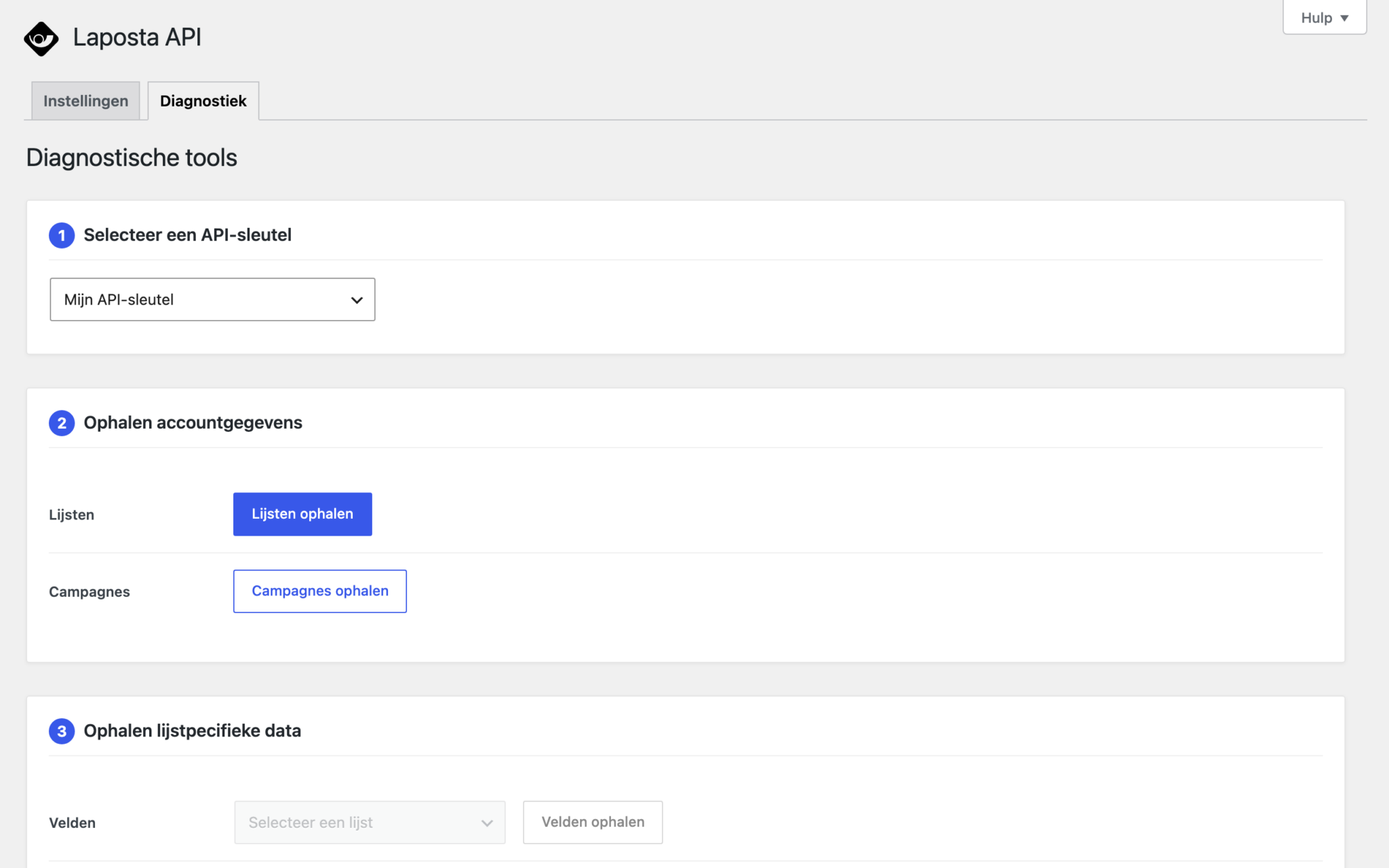 Diagnostiek - API-sleutel