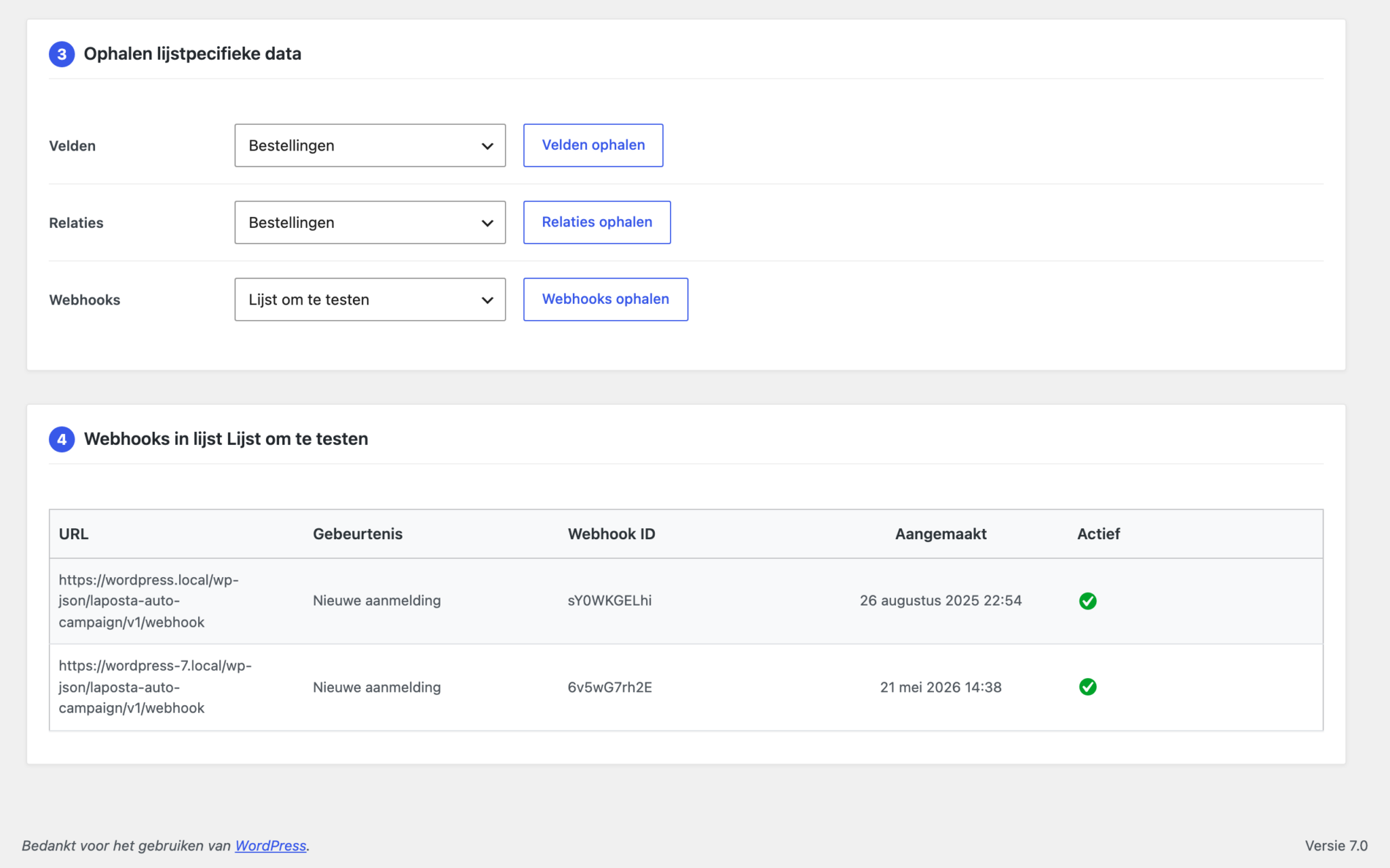 Diagnostiek - Webhooks